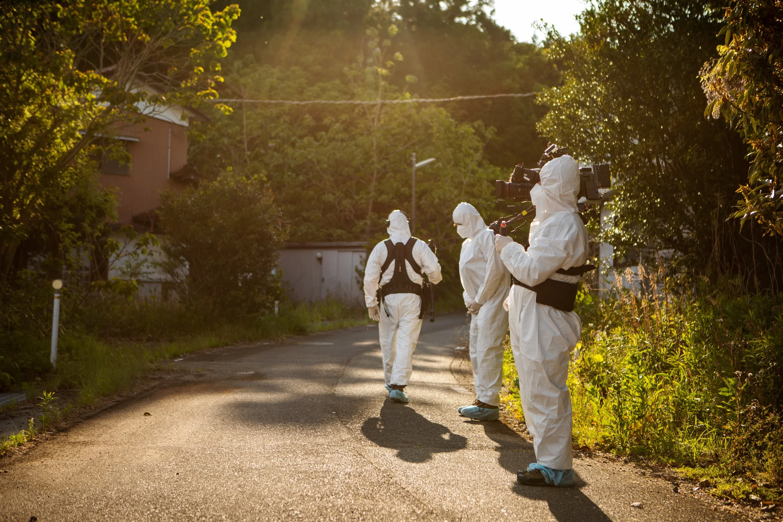Full Hazmat suits were required for the entire crew when we got exclusive access to shoot in a post-fallout Fukushima.