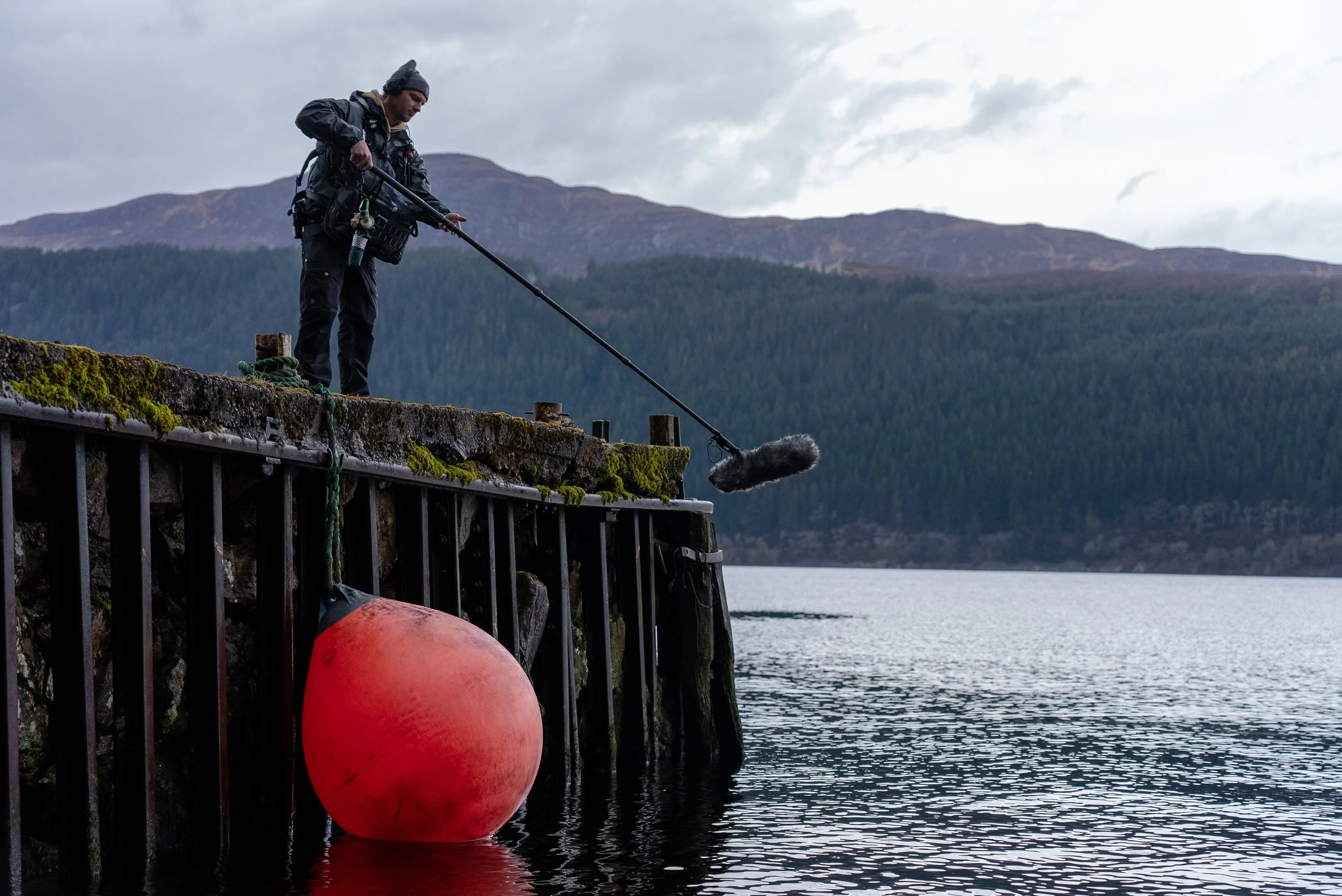 Capturing "room-tone" at Loch Ness. I think we heard Nessy that day. 