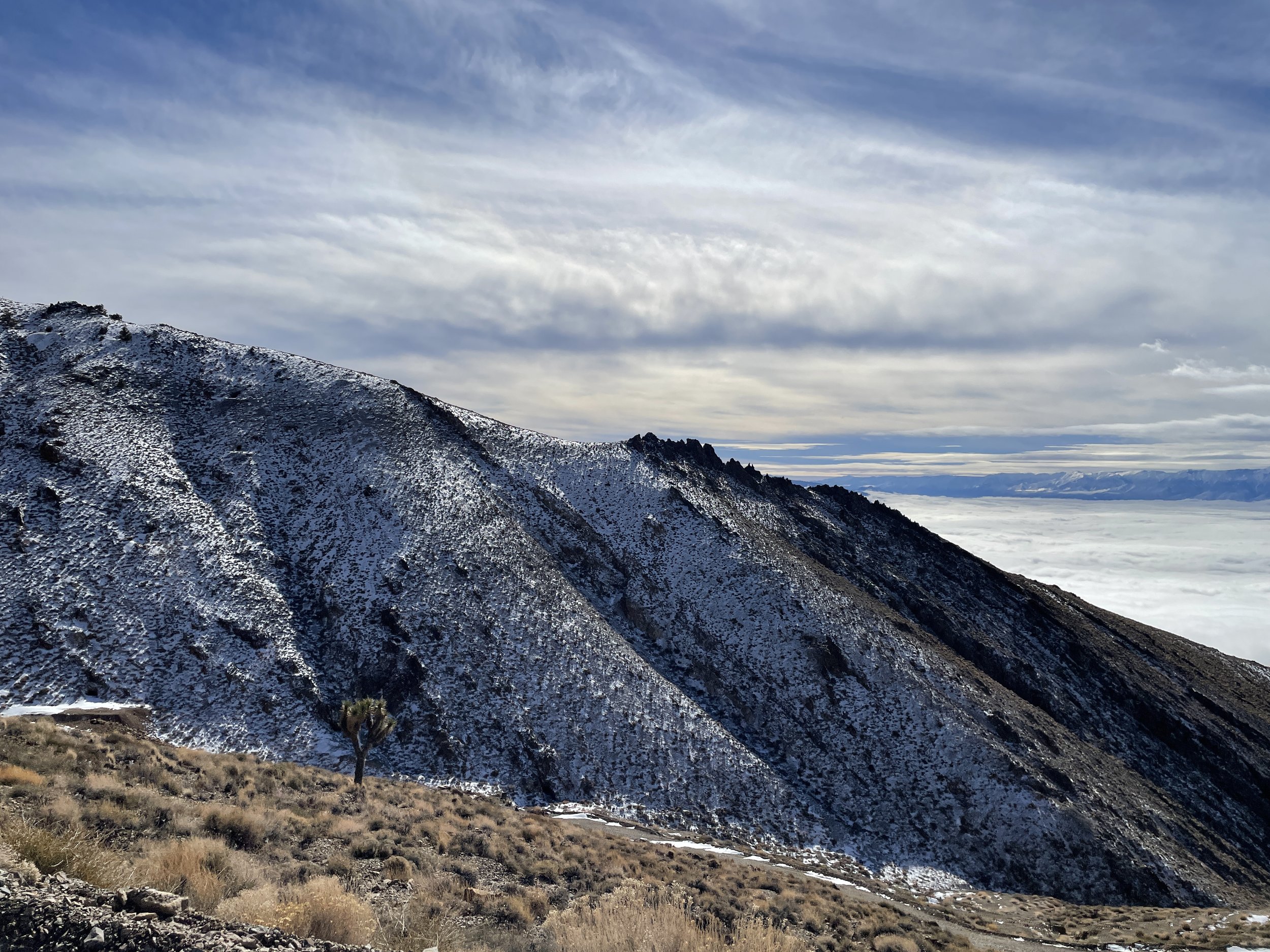 On the vertigo inducing trek up the long since abandoned ghost town atop Cerro Gordo.