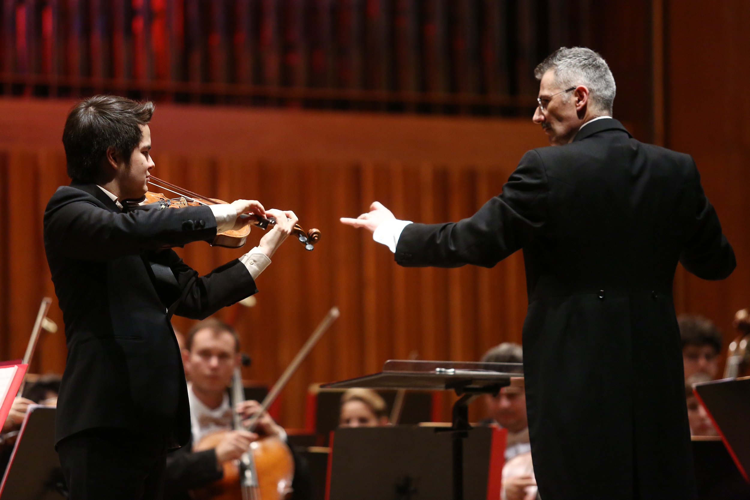 Dario Salvi and violinist Luka Ljubas