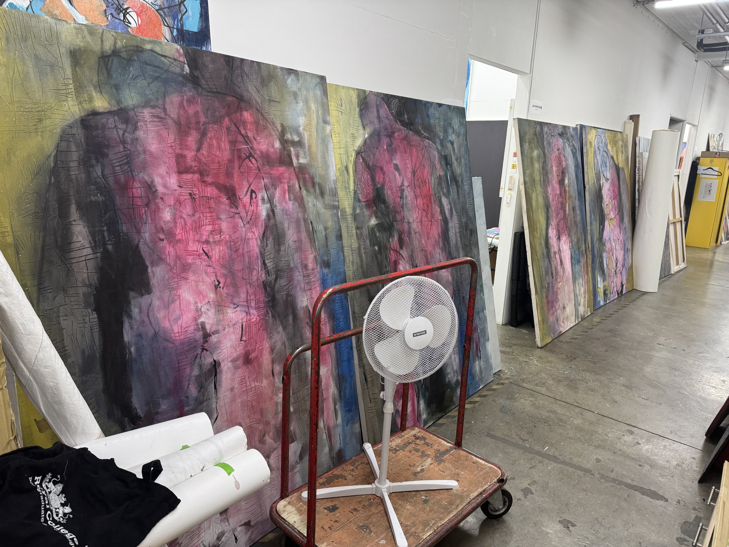 Studies for The Entropic Pull of Matter Over Memory
Martin Kinnear RCA
Oil, peinture d’essence, dry media, gloss, and sgraffito on canvas
Polyptych (12 panels), each 230 × 152 cm