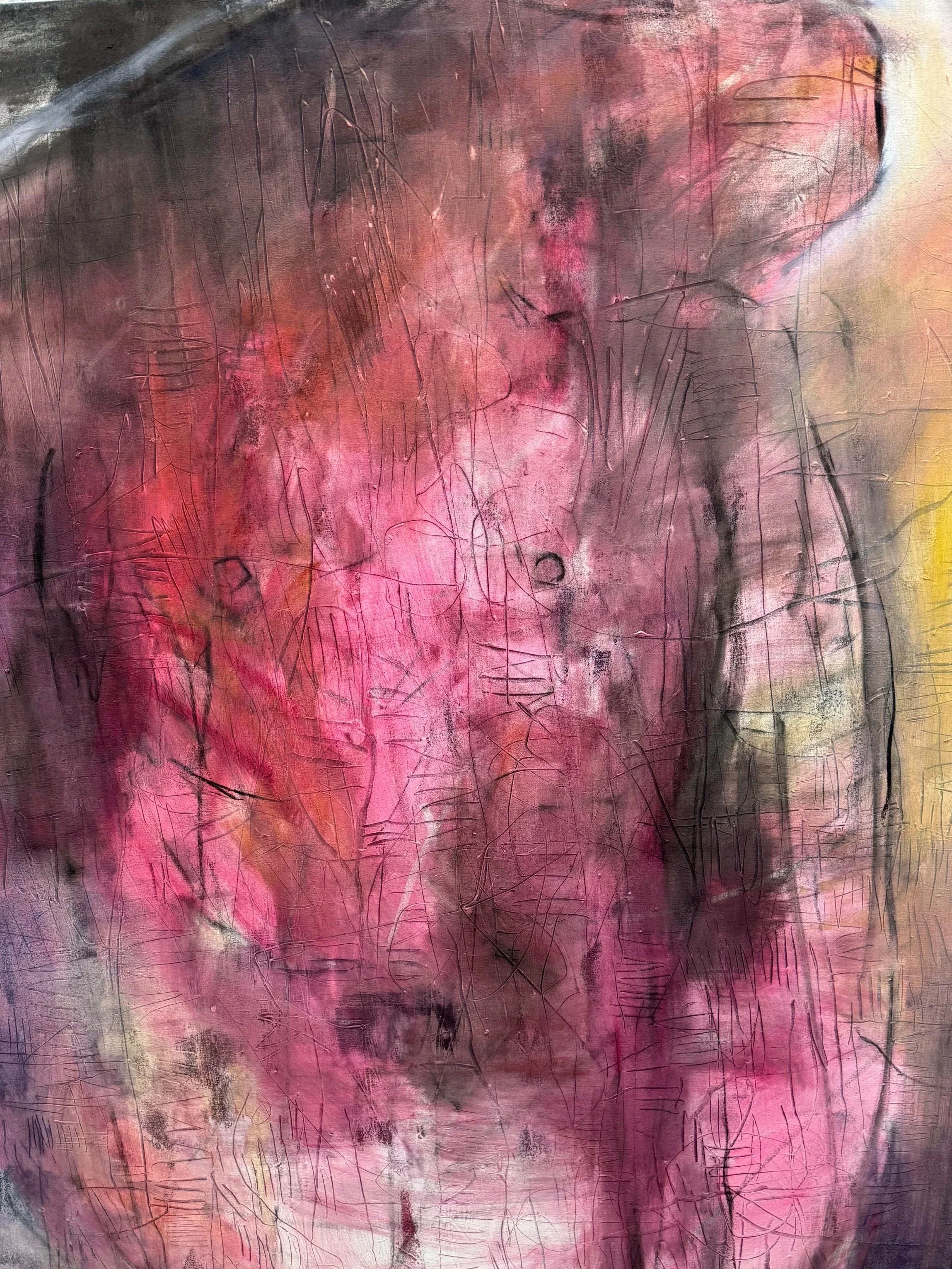 WHERE SILENCE STOOD from The Entropic Pull of Matter Over Memory
Martin Kinnear RCA
Oil, peinture d’essence, dry media, gloss, and sgraffito on canvas
Polyptych (12 panels), each 230 × 152 cm