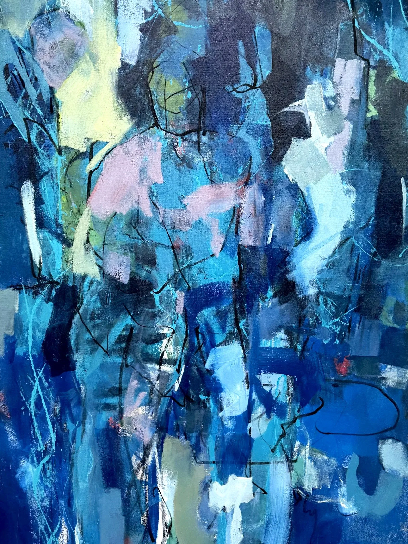UNBROKEN
Martin Kinnear RCA
Oil, dry pigment, and staining on unprimed canvas
Polyptych (multiple panels), each 152 × 91 cm

Unbroken is a polyptych of stained and broken figures, each one half-revealed, emerging from the raw surface of unprimed canv