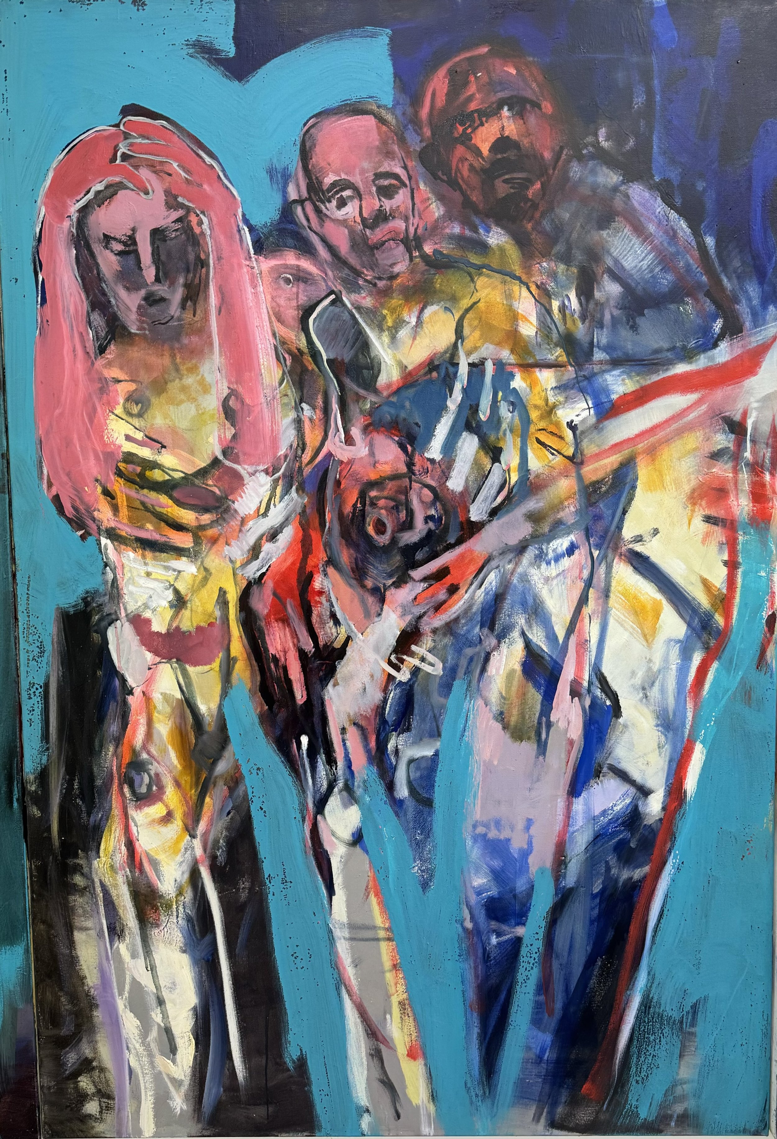 IMPERFECT One of six panels Oil , gloss and dry media .60x40" canvas. RCA Autumn Winter 2024.