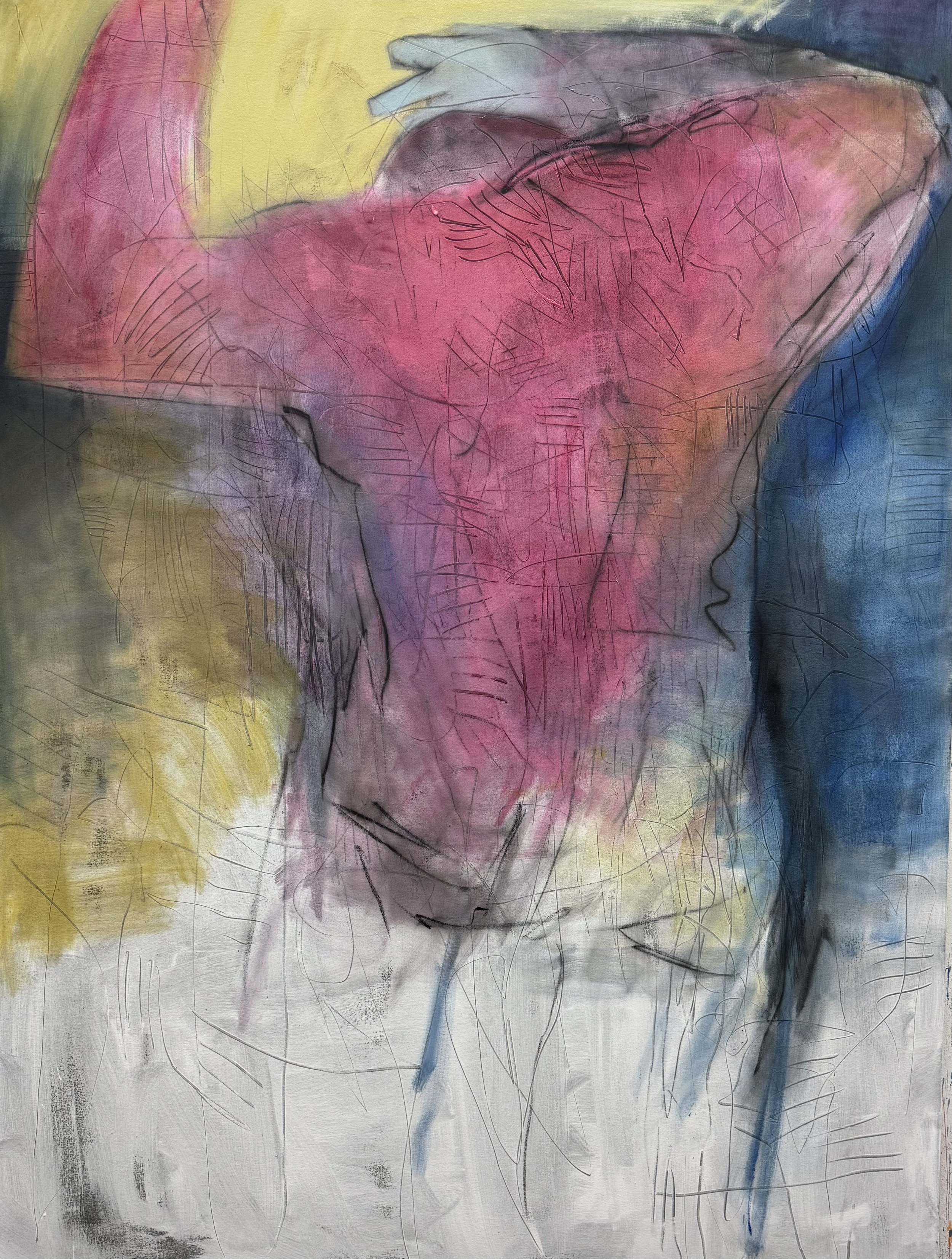 Studies for The Entropic Pull of Matter Over Memory
Martin Kinnear RCA
Oil, peinture d’essence, dry media, gloss, and sgraffito on canvas
Polyptych (12 panels), each 230 × 152 cm