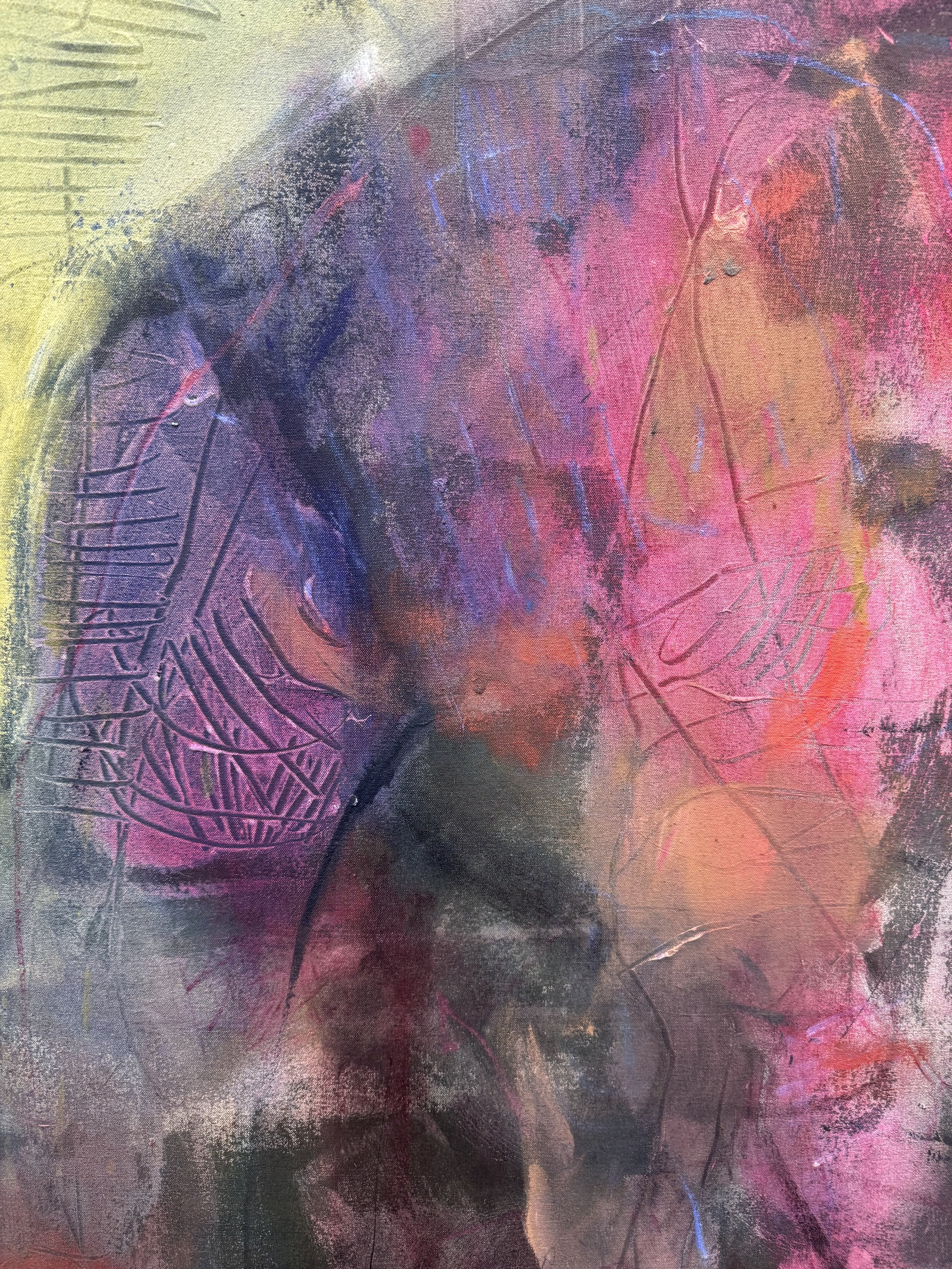 Detail of the paint surface pattern: every work is both figural and unresolved.