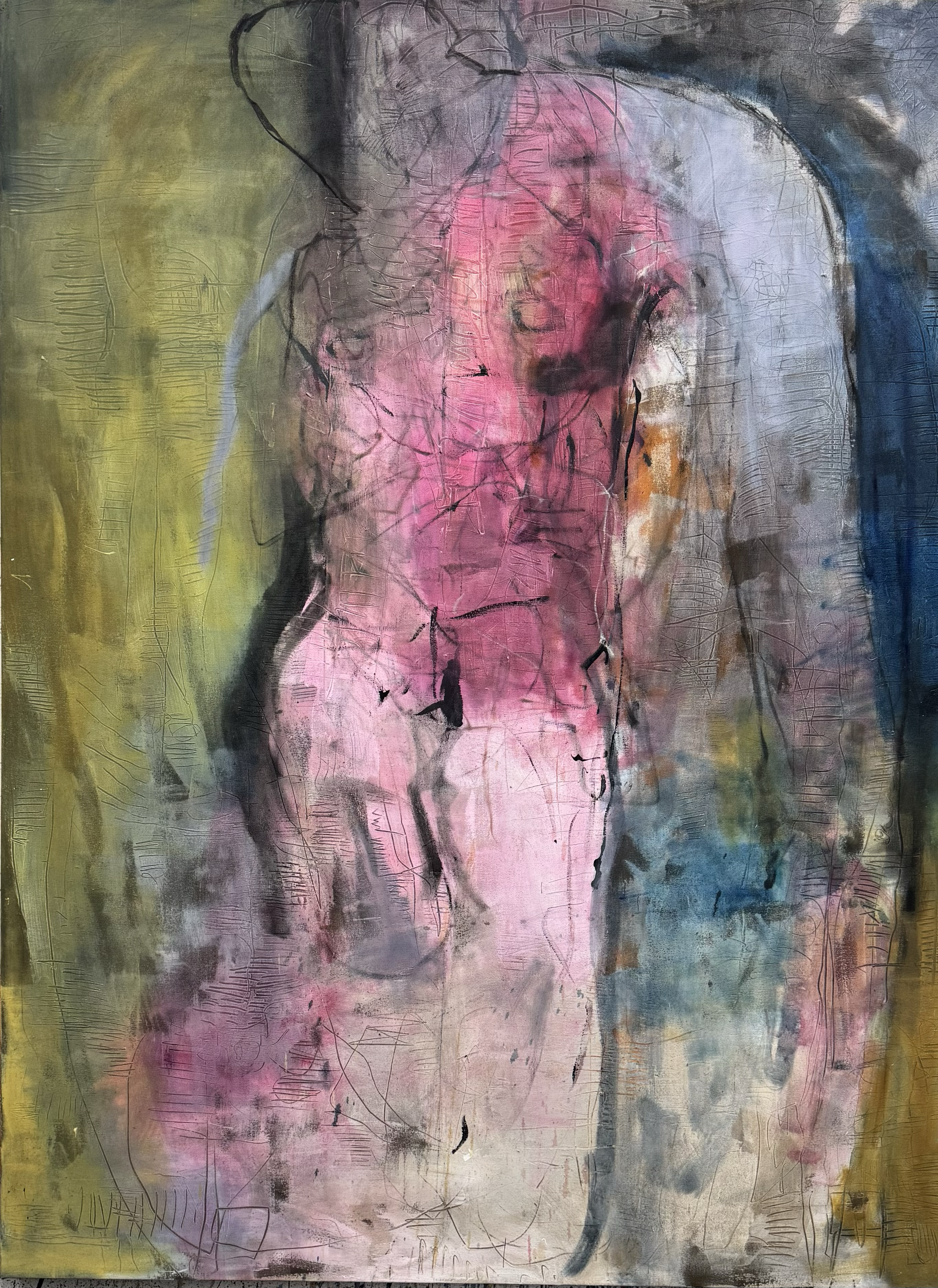 Studies for The Entropic Pull of Matter Over Memory
Martin Kinnear RCA
Oil, peinture d’essence, dry media, gloss, and sgraffito on canvas
Polyptych (12 panels), each 230 × 152 cm