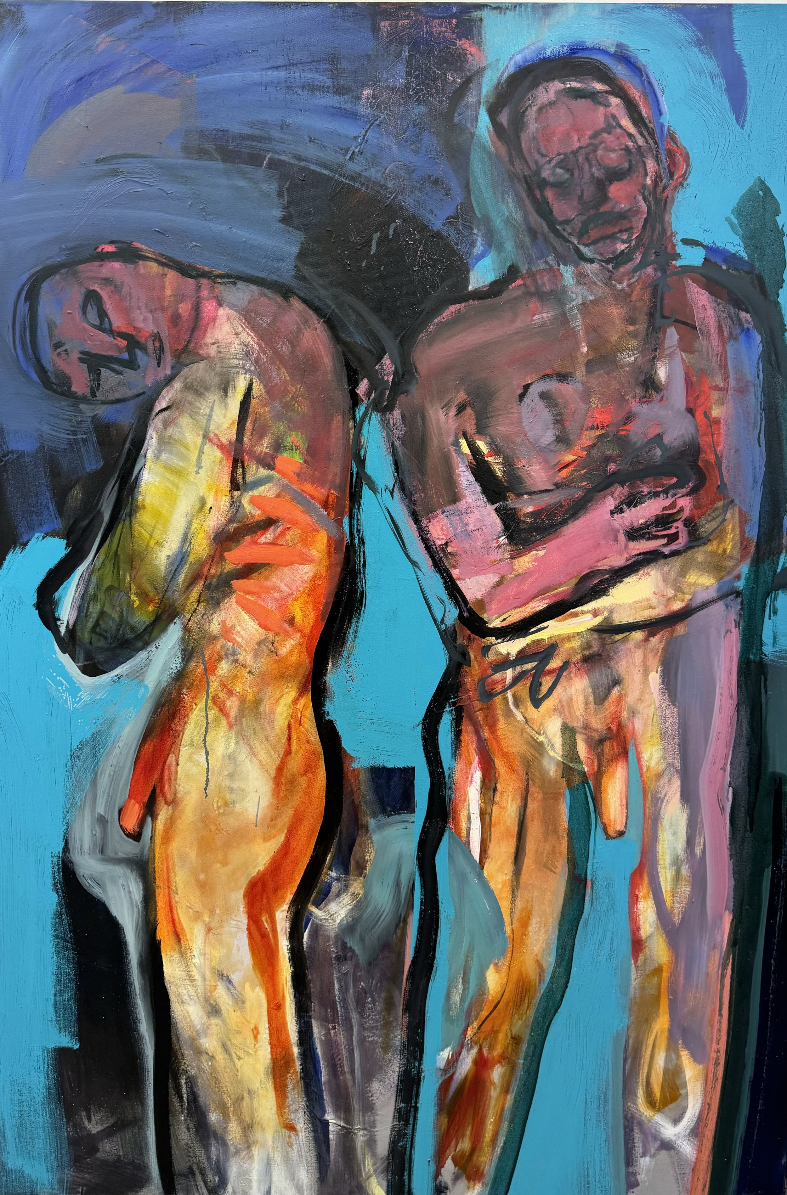 IMPERFECT One of six panels Oil , gloss and dry media .60x40" canvas. RCA Autumn Winter 2024.