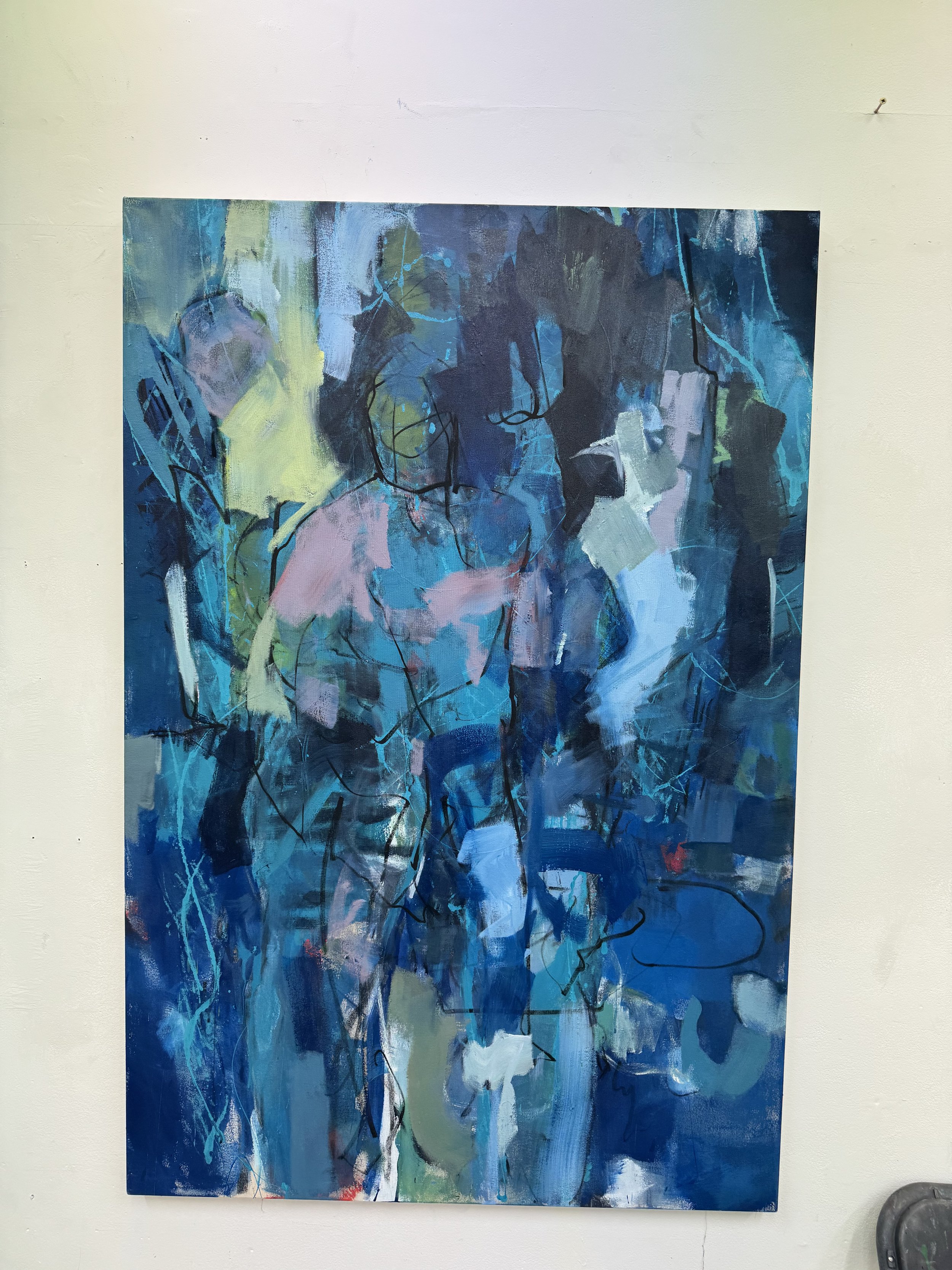 Unbroken
Martin Kinnear RCA
Oil, dry pigment, and staining on unprimed canvas
Polyptych (multiple panels), each 152 × 91 cm
Unbroken is a polyptych of stained and broken figures, each one half-revealed, emerging from the raw surface of unprimed canv