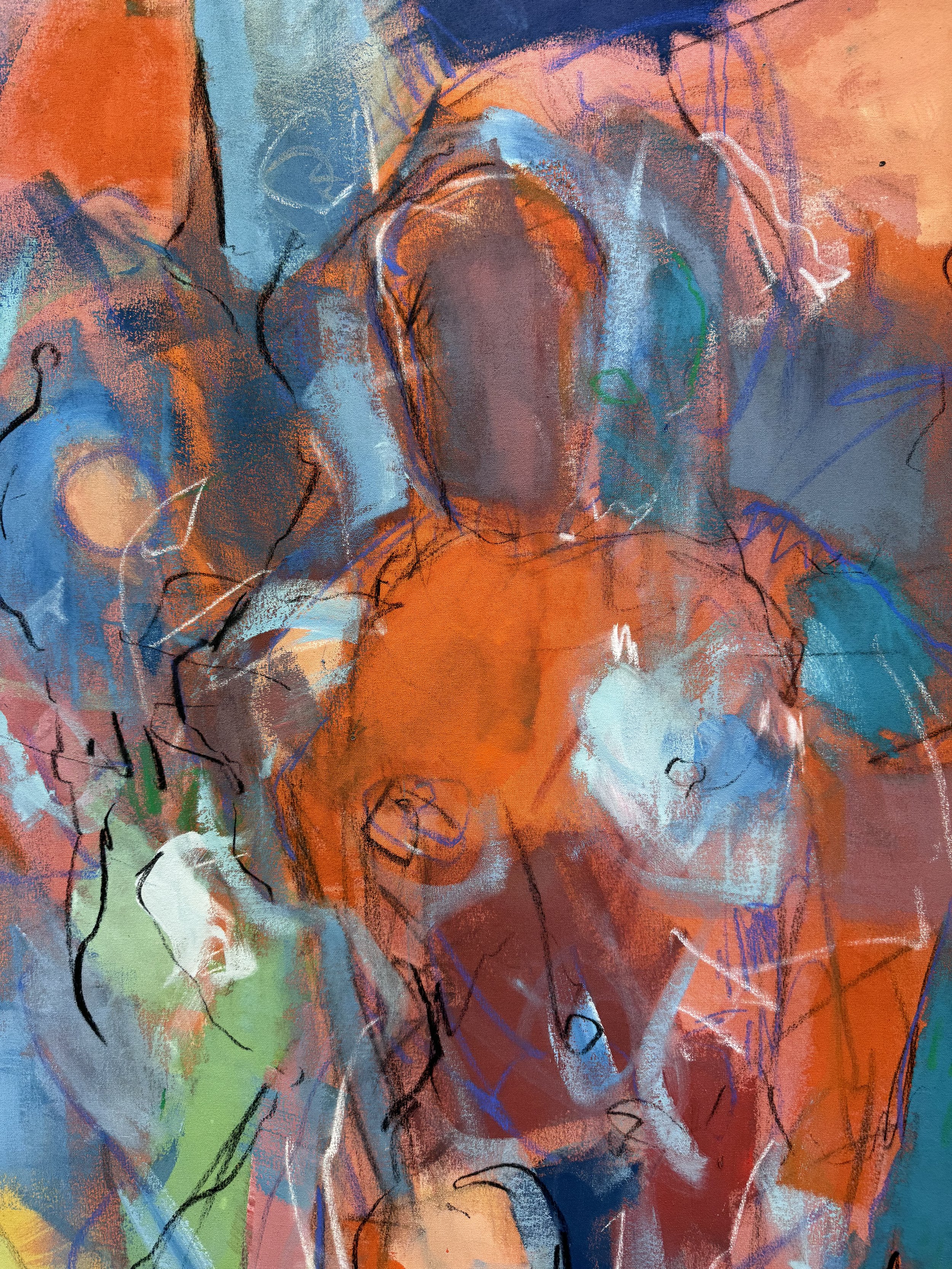 UNBROKEN (detail) Oil , gloss and dry media on 60x40" canvases. RCA Winter 2025.