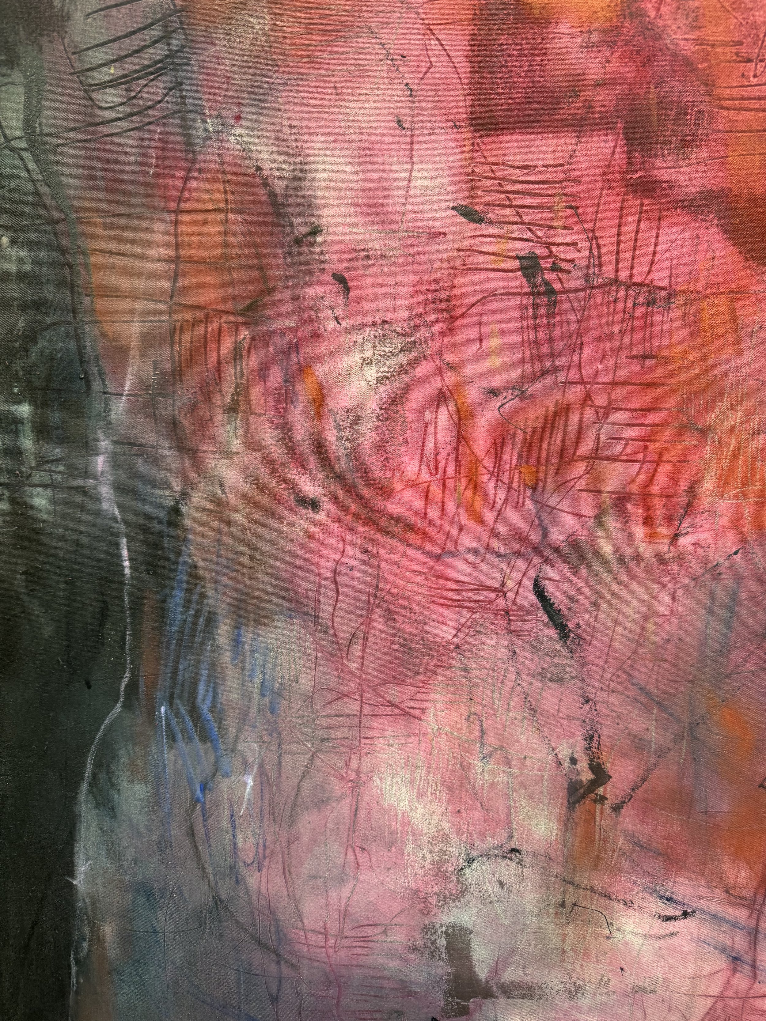 Detail of the paint surface pattern: every work is both figural and unresolved.