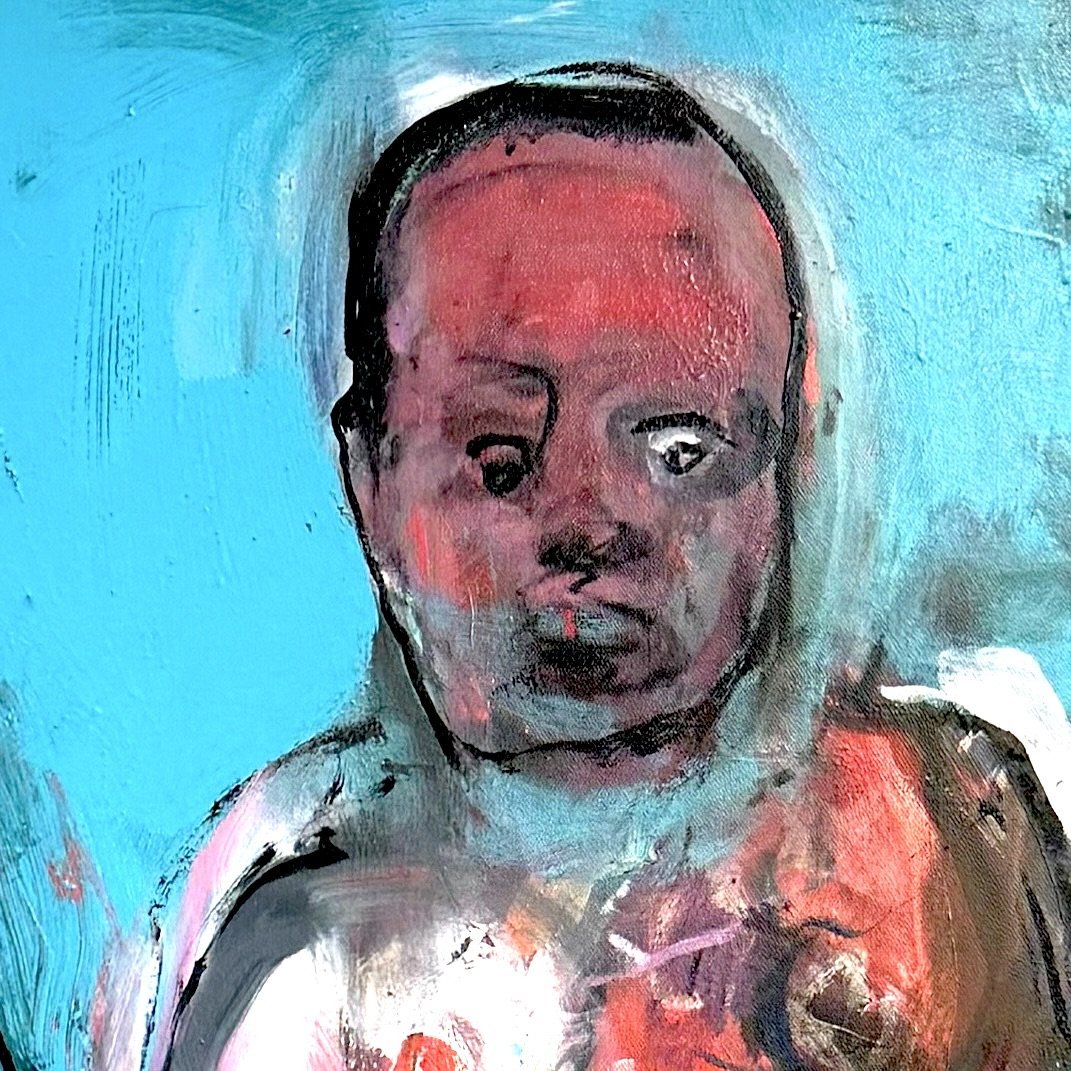 IMPERFECT Detail from one of six panels Oil , gloss and dry media .60x40" canvas. RCA Autumn Winter 2024.
