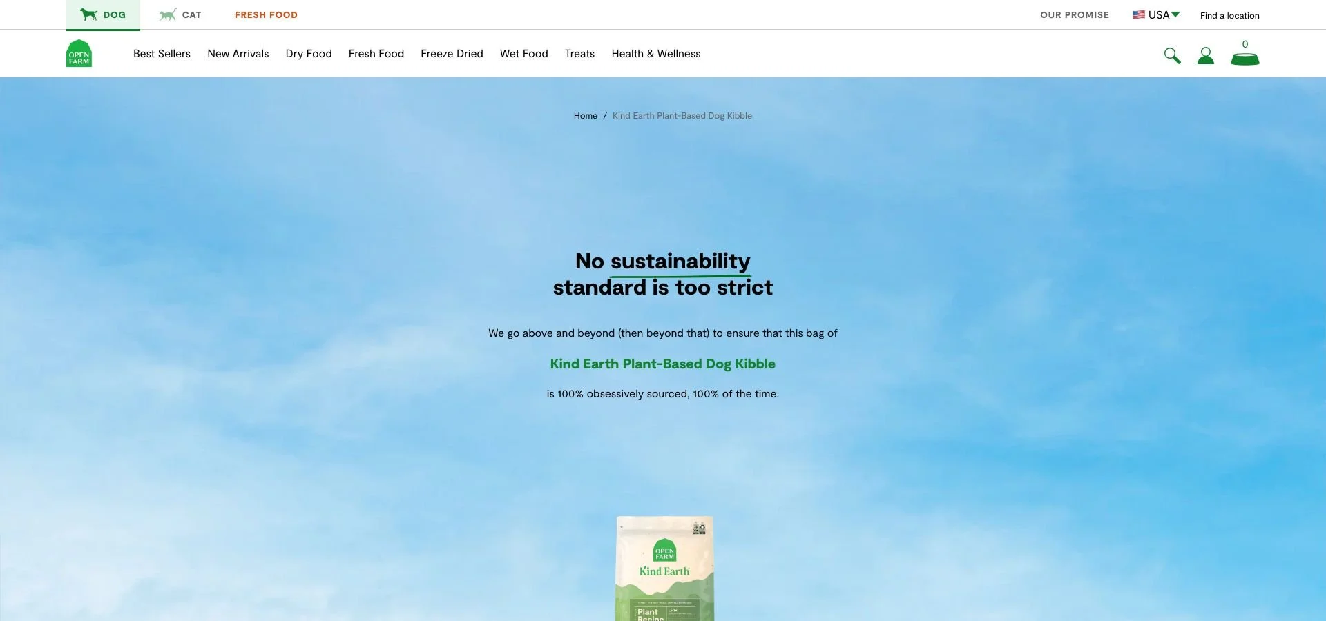 Open Farm Kind Earth traceability page screenshot showing lot-code lookup.