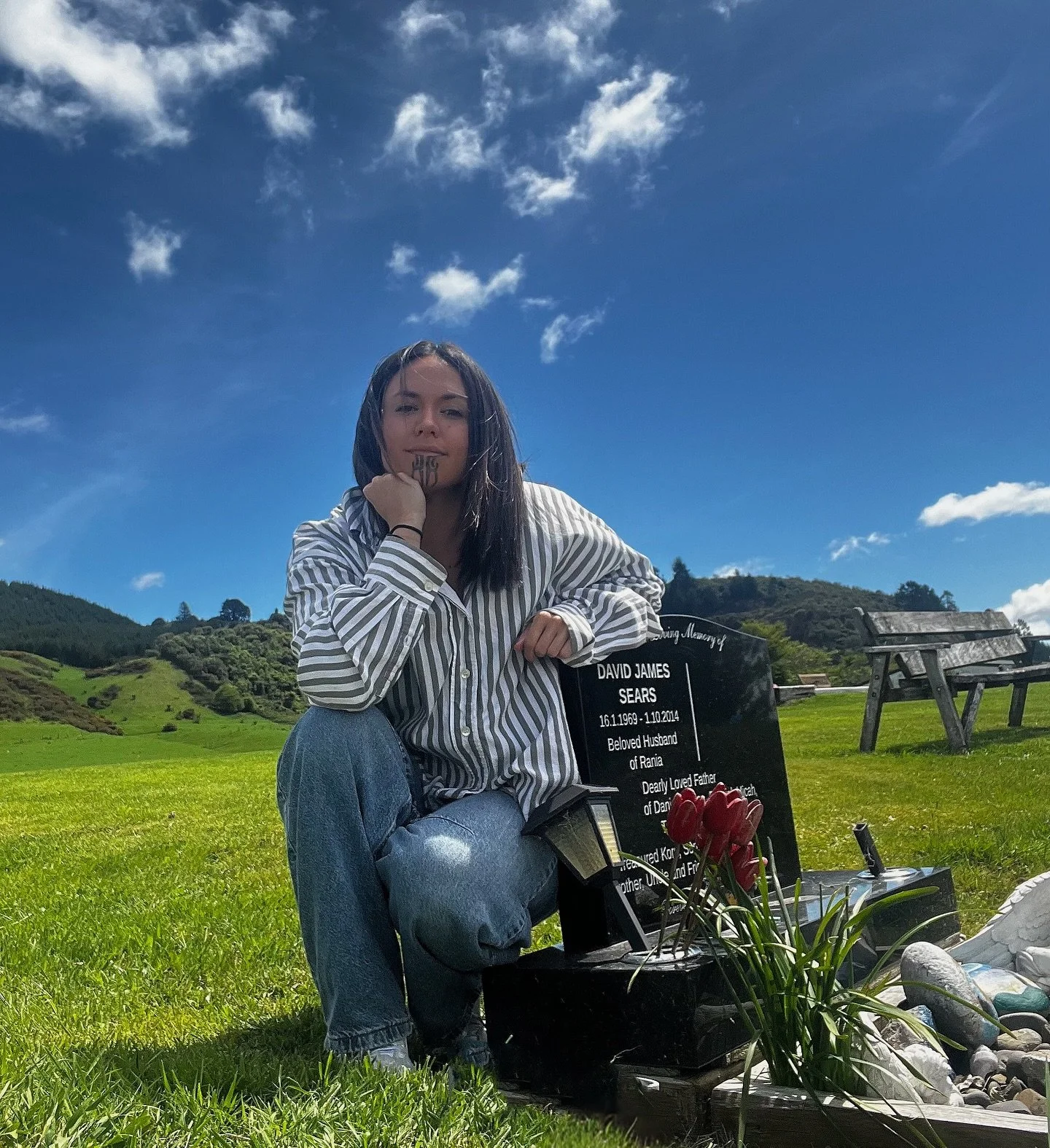 Dad

I snuck in to see you today in between mahi 
It&rsquo;s been a long time since I stood before your grave
but I&rsquo;ve never felt far.
Your voice still finds me
in quiet whispers
in stern reminders
in the unseen ways you pull me back into align