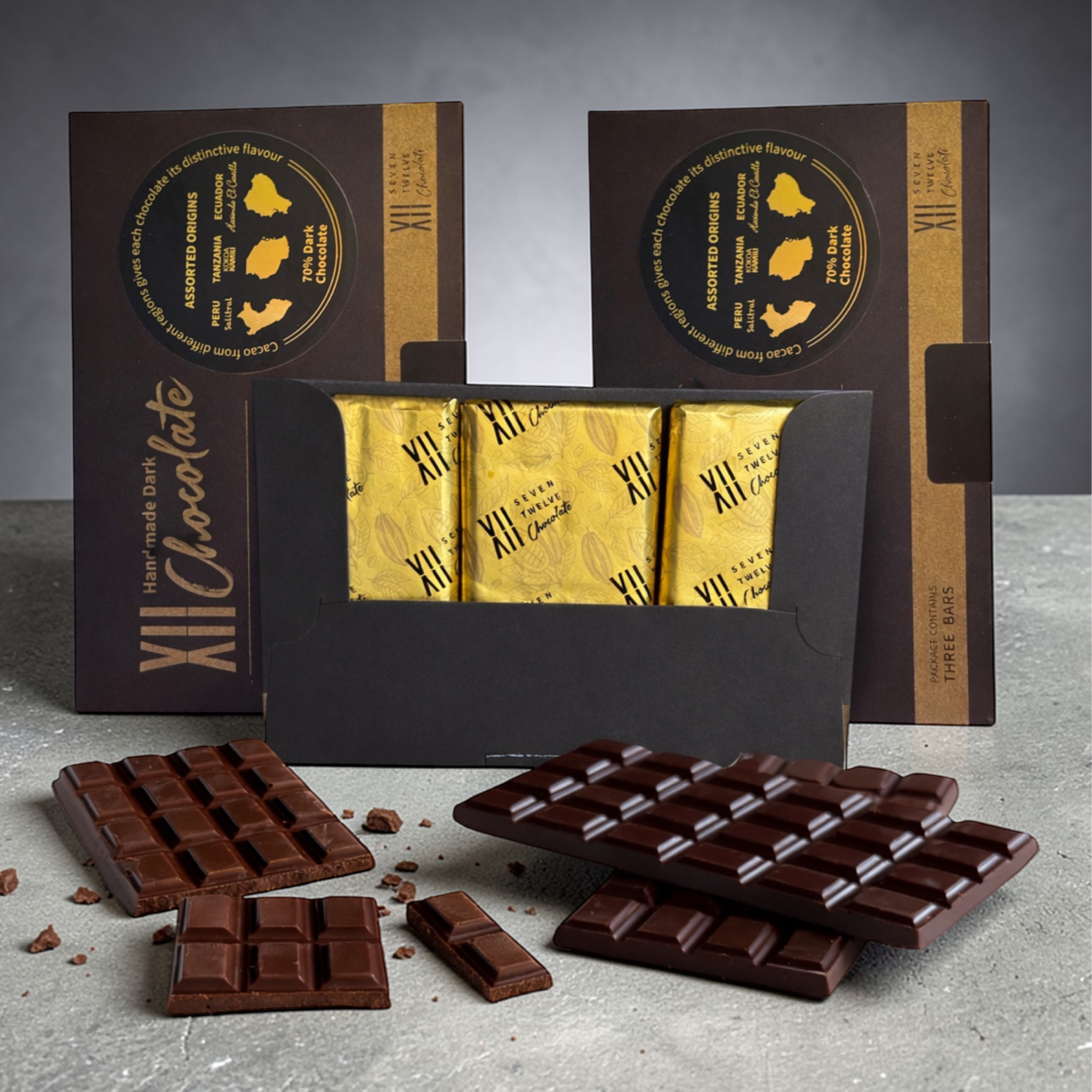 70% Dark Chocolate - Three Origins 3 Pack