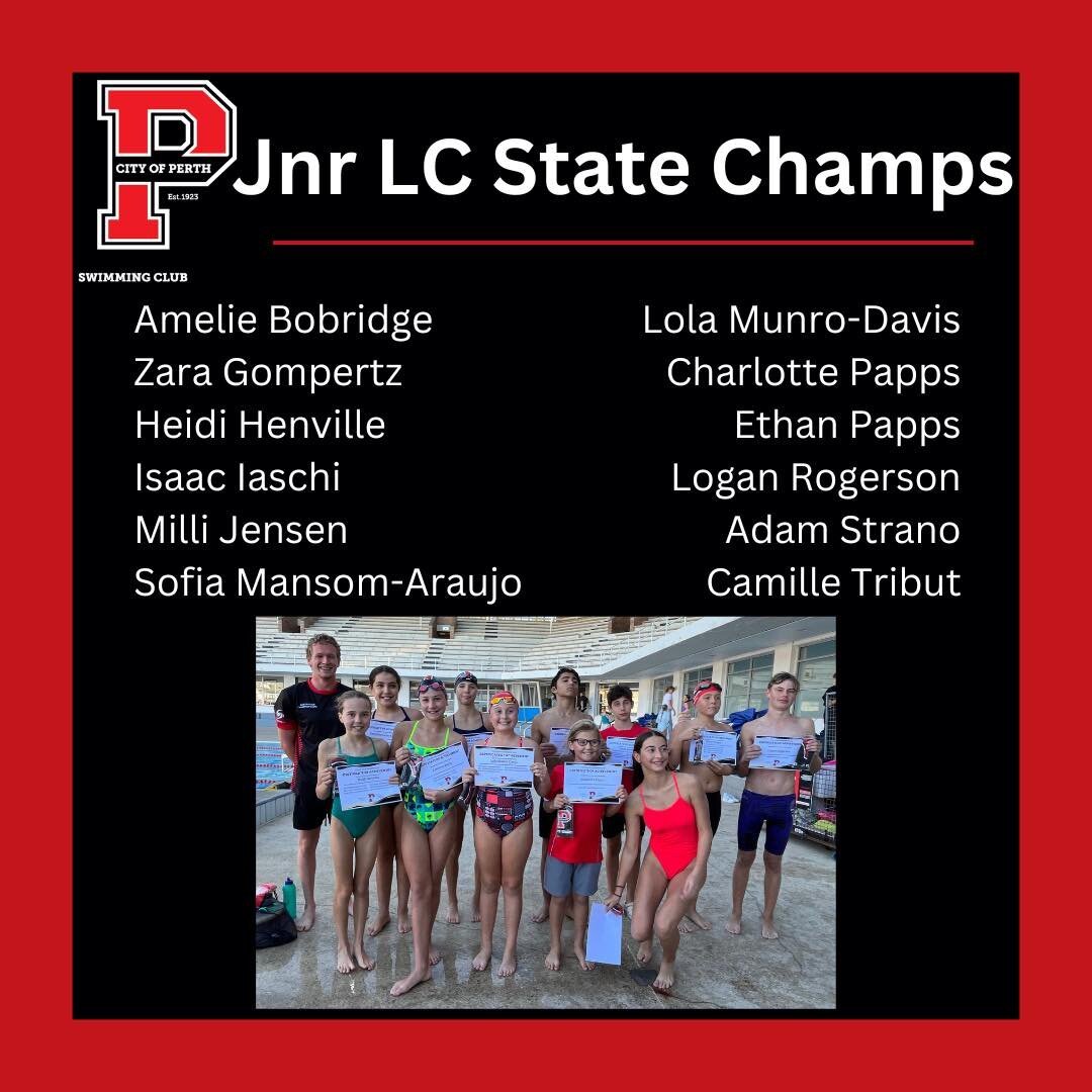 ⭐️ Congratulations to all our junior swimmers who have qualified for the LC State Champs to be held this weekend at HBF stadium ⭐️

Good luck to all our athletes competing and keep your eyes peeled over the coming days to see these guys smash it! 

G