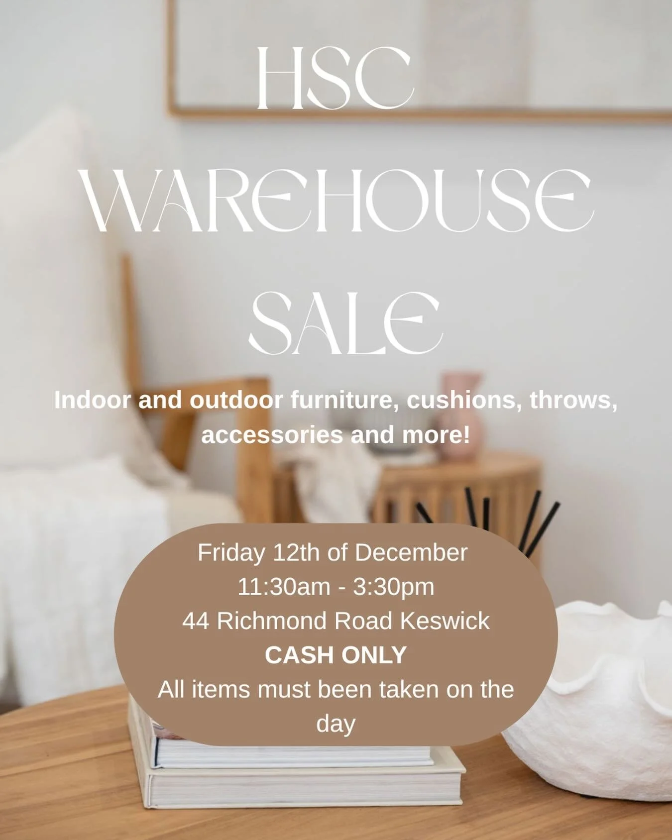 We&rsquo;re having a warehouse sale!! 
Friday 12th of December 
CASH ONLY 

We will be putting up stories highlighting some items available during the warehouse sale.
 
See you then 🌸🫶🏼