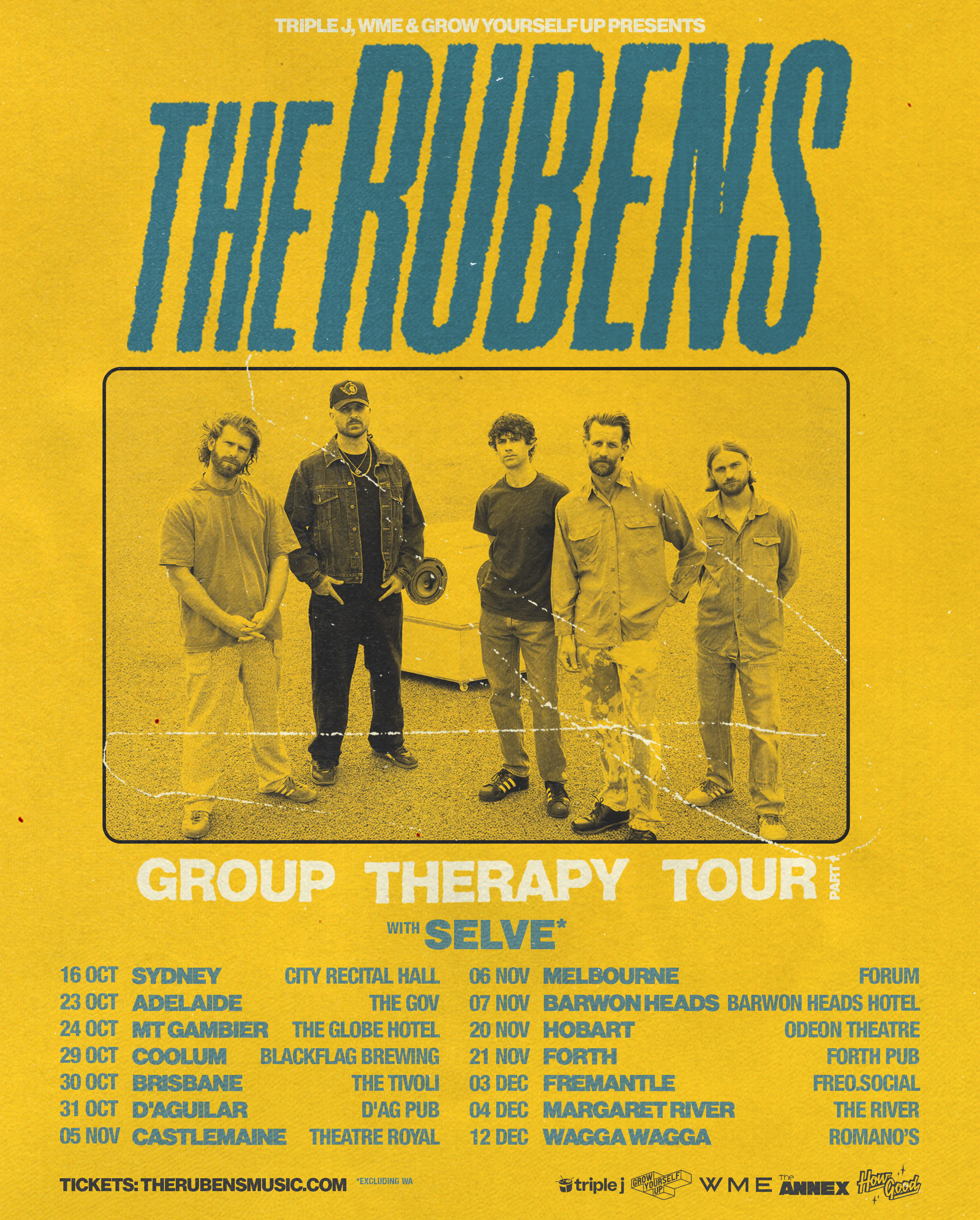 The Rubens - Group Therapy AU Tour Poster