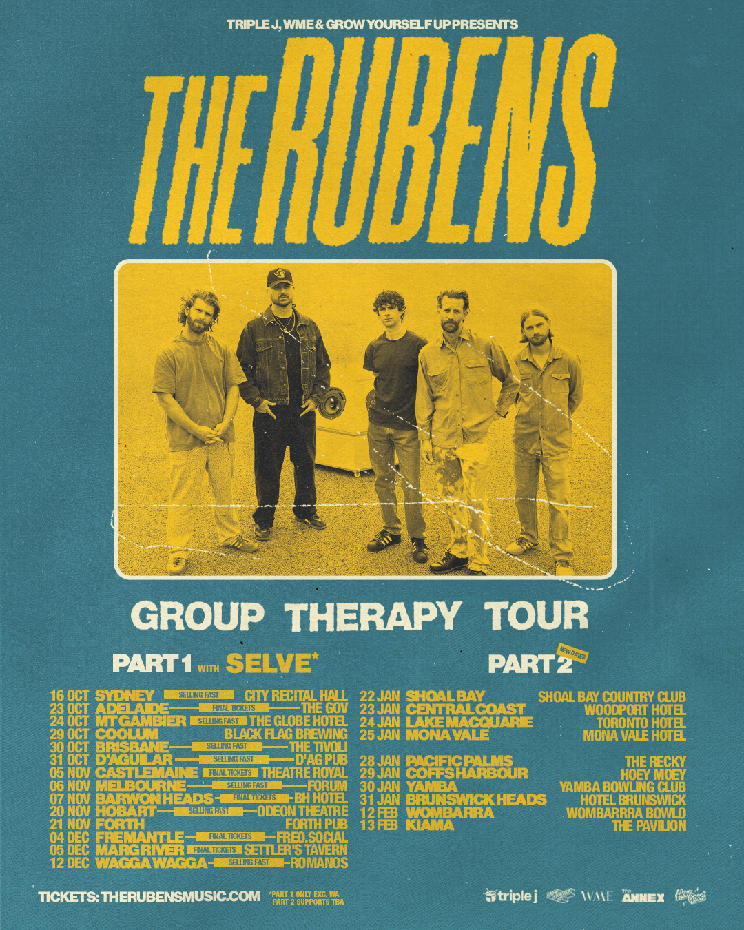 The Rubens - Group Therapy AU Tour Poster