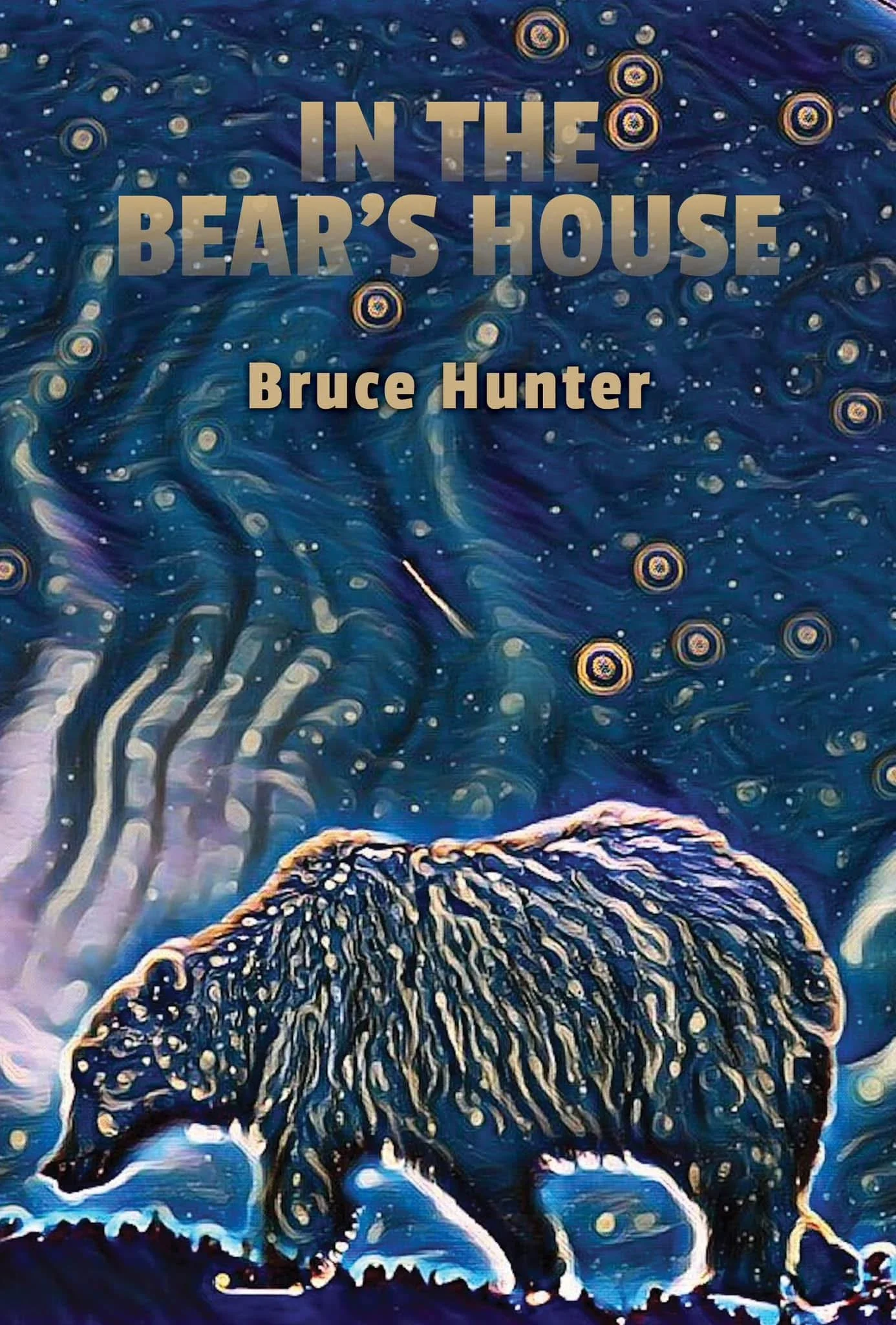 In The Bear's House front cover: An illustration of a bear in a snowstorm below book title.