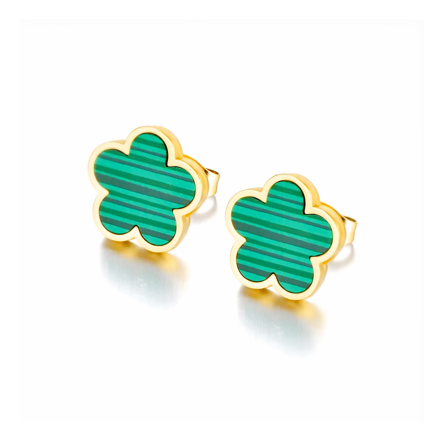 n artistic image of the Daisy Stud Earrings, contemplating their unique design featuring a blossom motif, embodying the dainty grace of ÎLE KÉKÉRÉ’s sustainable jewellery line.