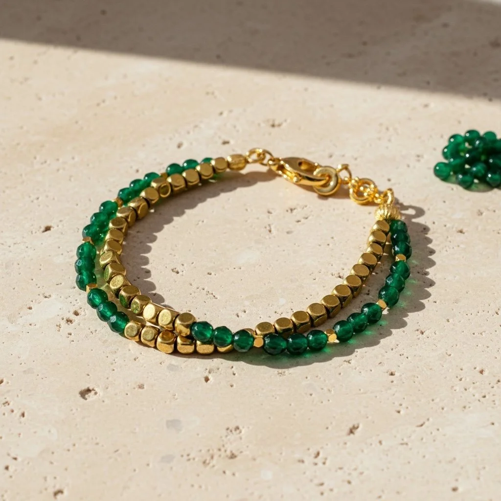 Petra Bracelet | Green Agate Bracelet