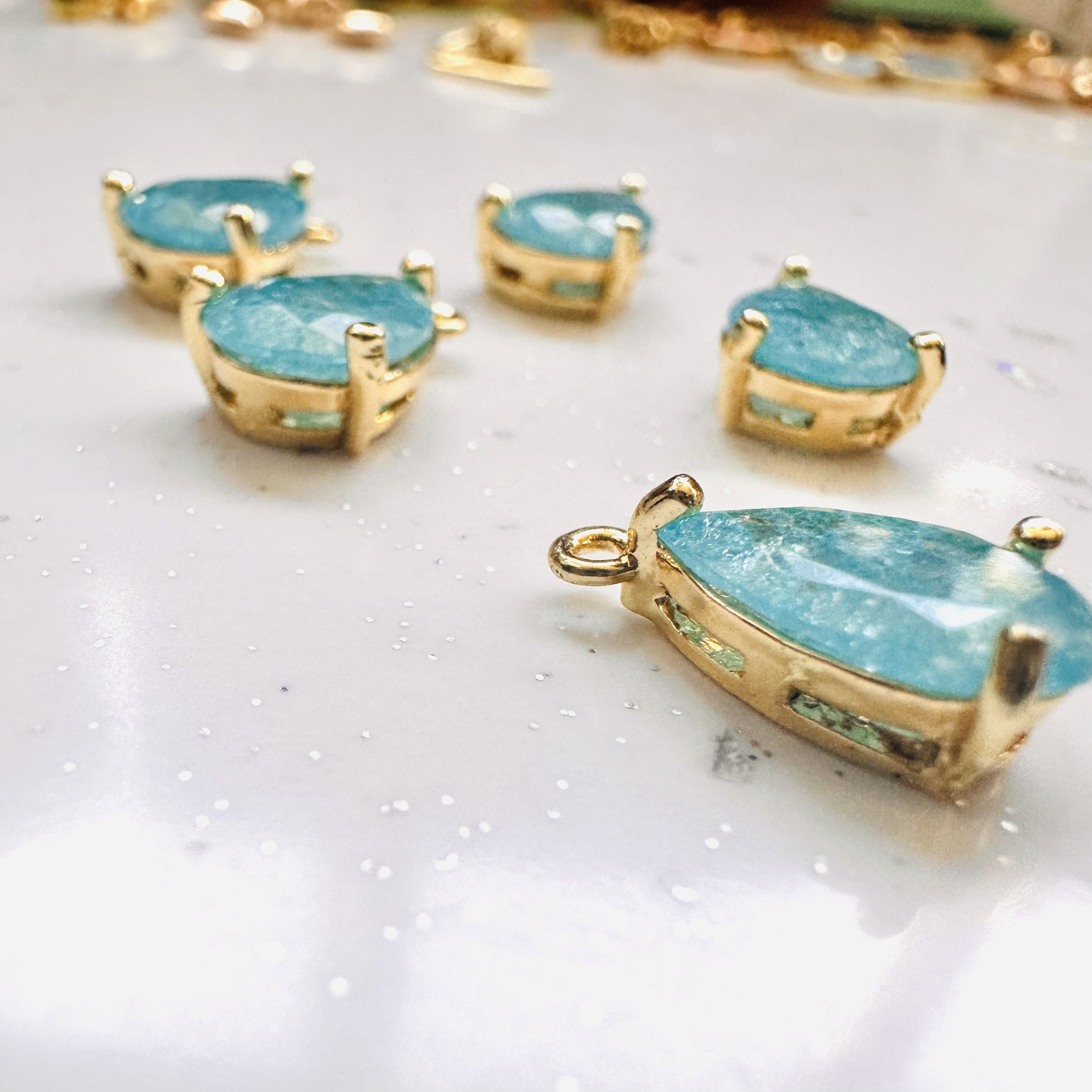 Asya | Turquoise Glass Waterdrop Charm