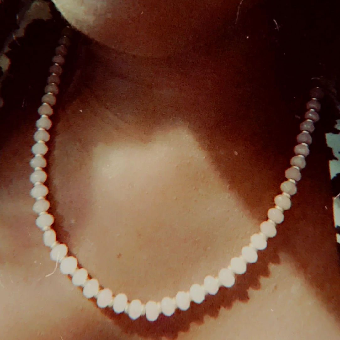 Lola Necklace | Clear Quartz Beaded Necklace with Gold Plated Brass Beads