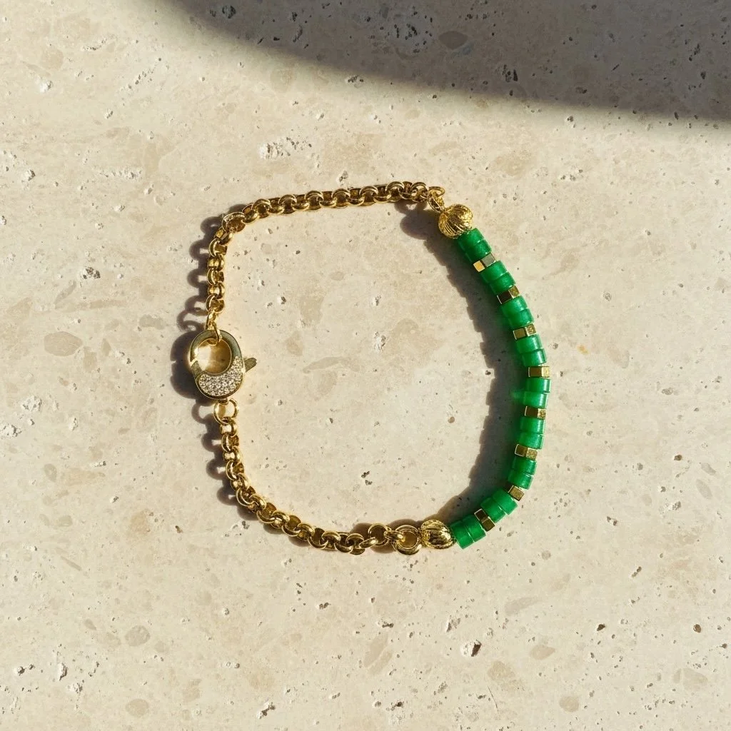 Ibeji Bracelet | Green Agate Bracelet