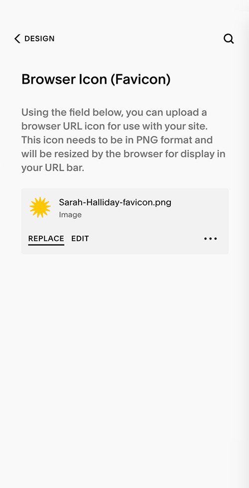 3. Upload or replace your favicon
