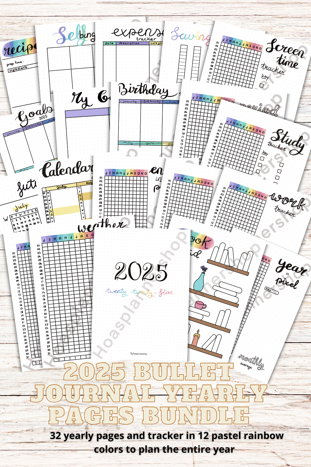 PDF ONLY | ultimate 2025 minimalist planner -32 pages- yearly pages and trackers UNDATED PLANNER | PRINTABLE downloads