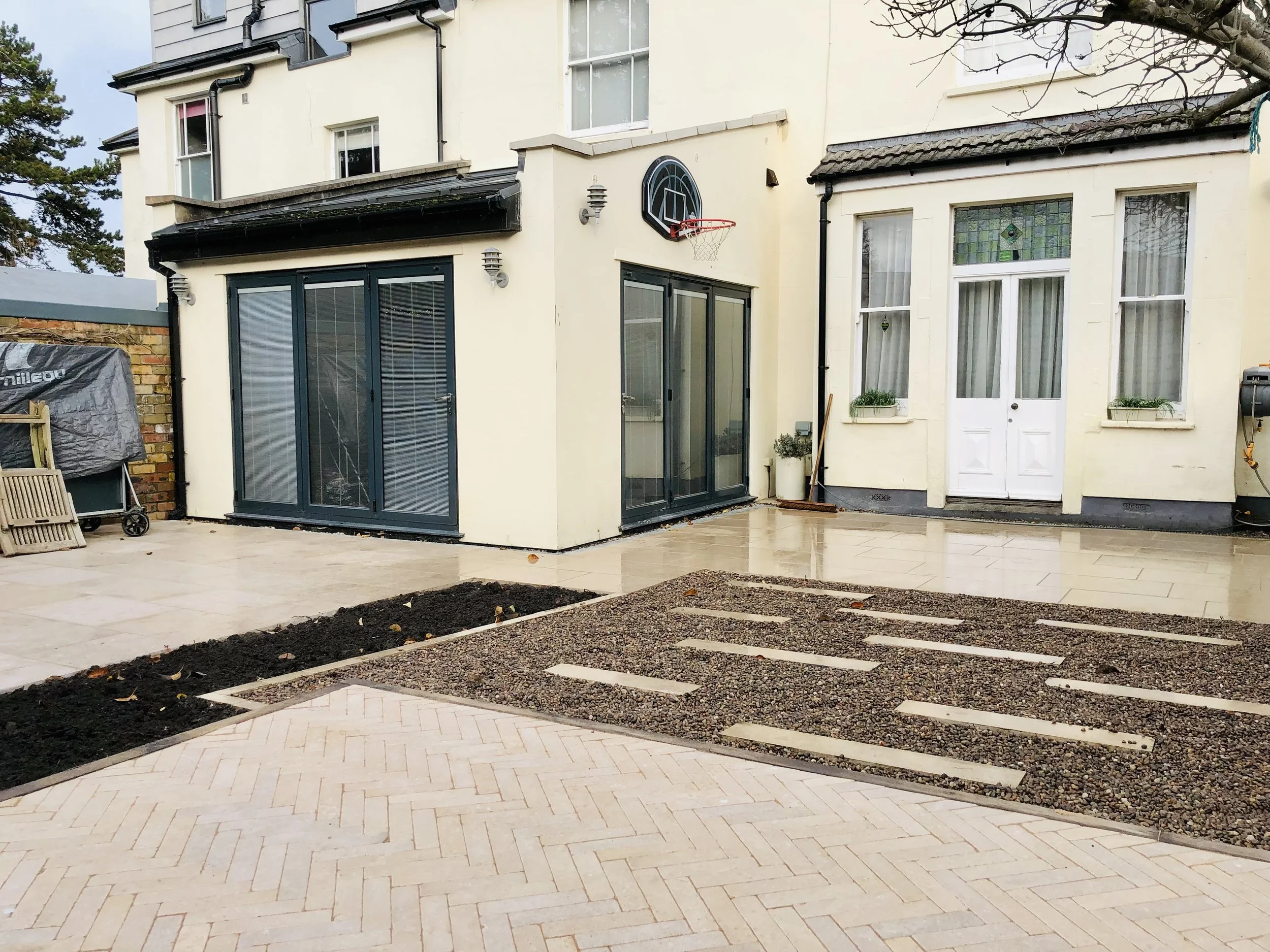 Dijon limestone patios, Redland