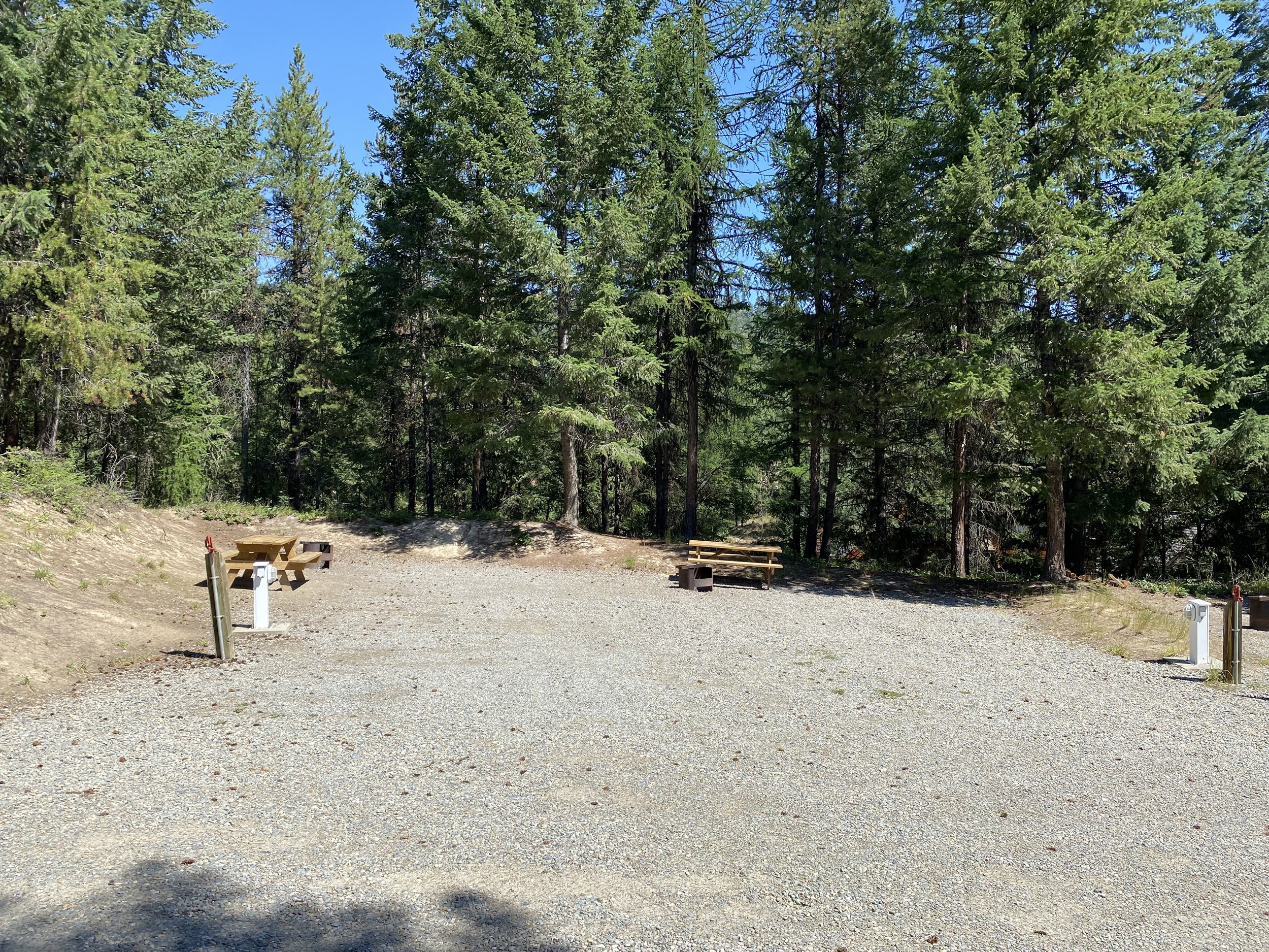 Site 5/6 - 40' long - 15'-20' wide (each site). Site 5 services on the opposite side. Group site only gets booked out together.