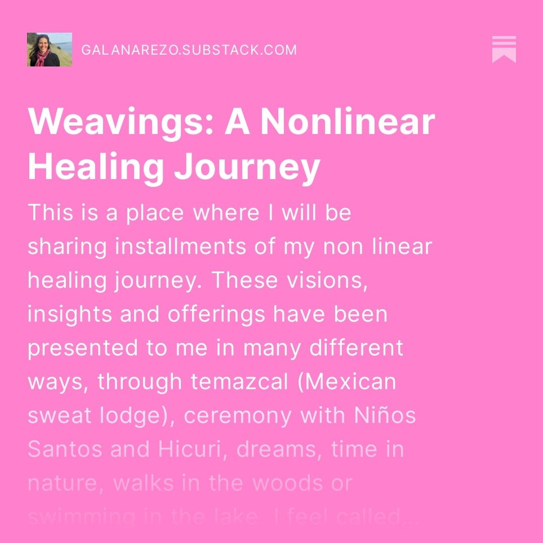 Hello Friends, 
I have started to share installments of my healing journey on Substack and I invite you to read and sign up and support me on this brave new path. 
With gratitude,
Gala

If this link doesn't work, go to Substack and look me up. I am j