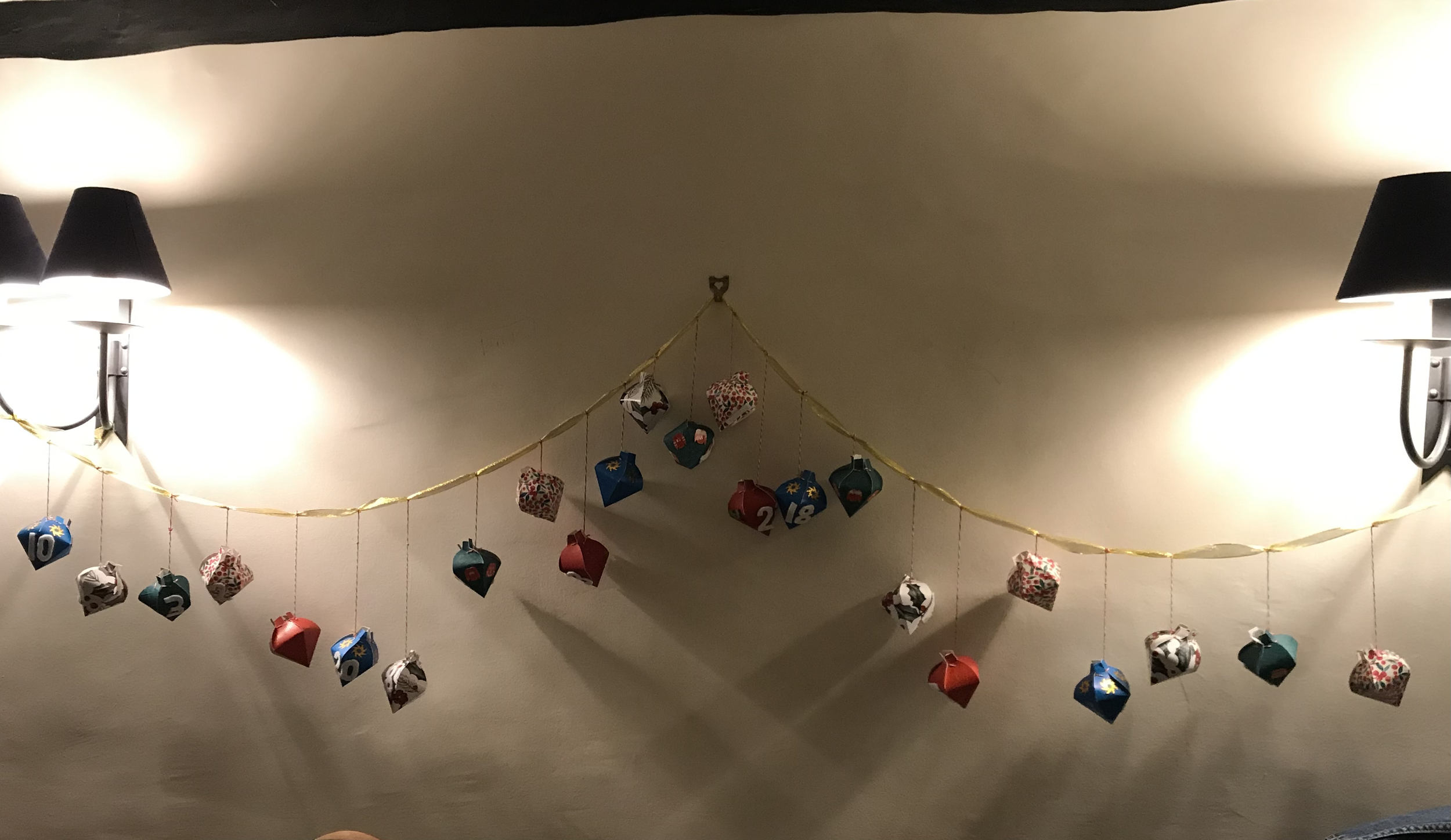 Paper origami advent calendar
