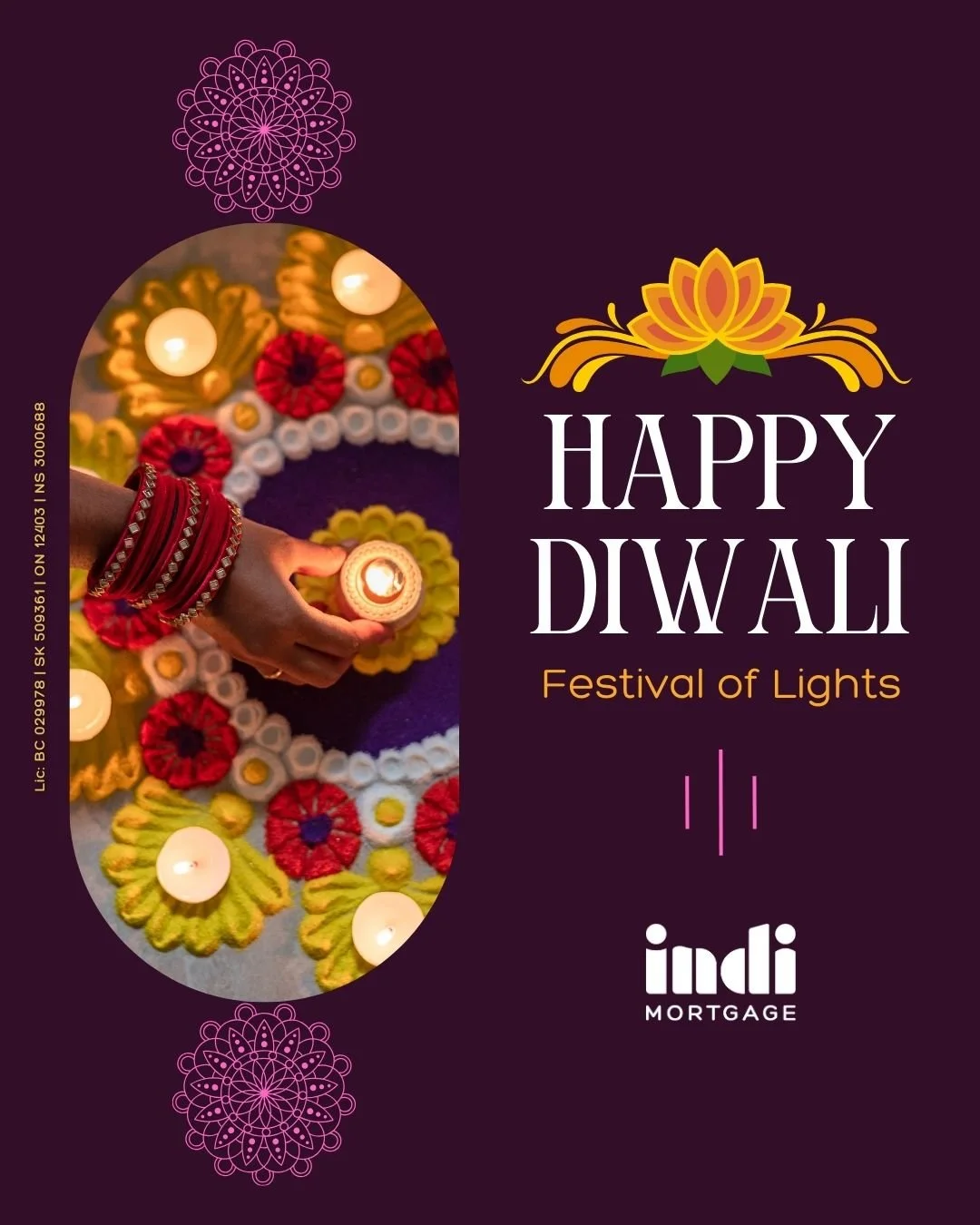 Wishing you a bright and joyful Diwali.
As homes across Canada light up in celebration, we join in sending wishes of prosperity, peace, and new beginnings to all who celebrate.
May this Festival of Lights bring warmth to your home, clarity to your
