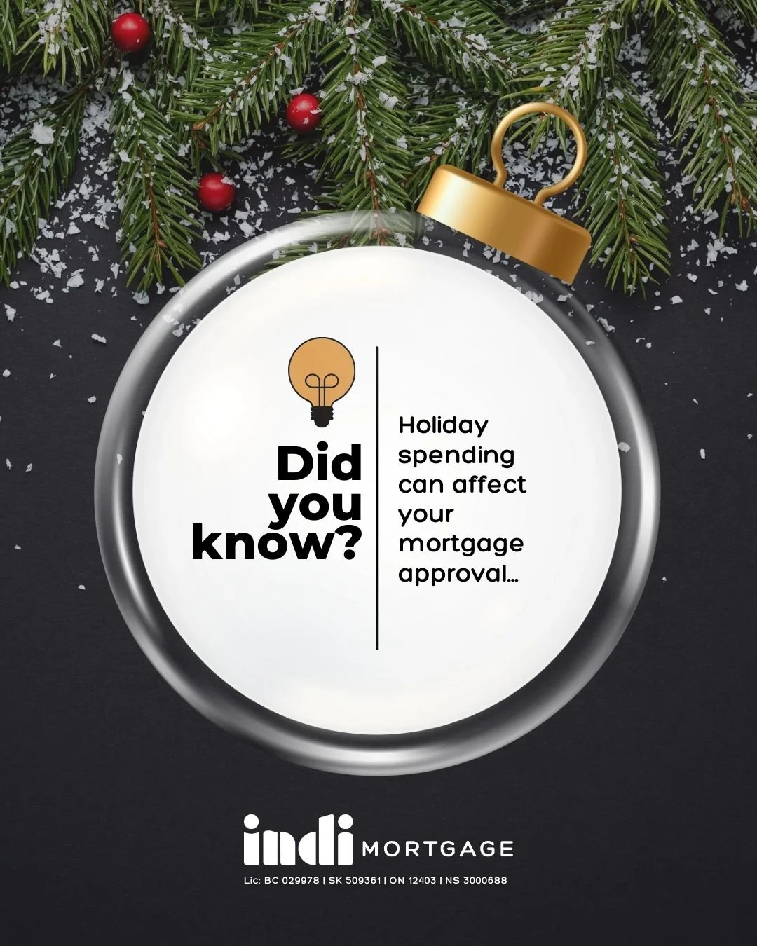 It is easy to get caught up in the season, but those extra holiday purchases could impact your mortgage plans in the new year. When you take on new credit, increase balances, or finance big-ticket gifts, your debt ratios can change. Lenders review yo