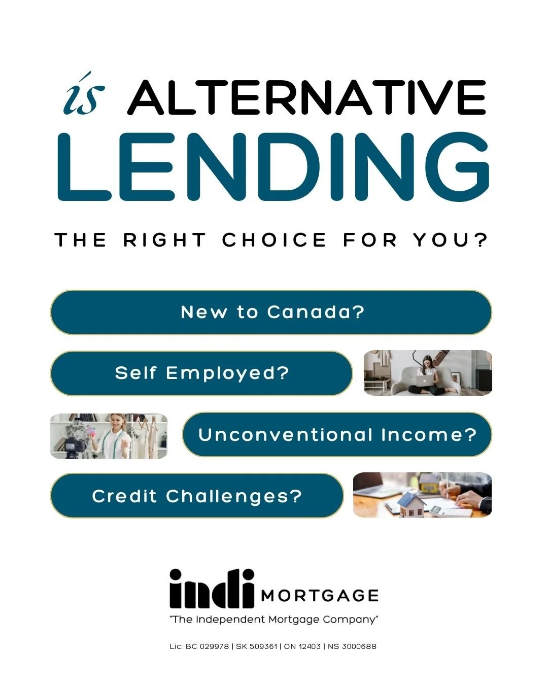 Is Alternative or Private Lending Right for You? 

Not everyone fits into the traditional lending box. That's where alternative and private lending can be a game-changer. If you're self-employed, earning commission-based income, New to Canada, or hav