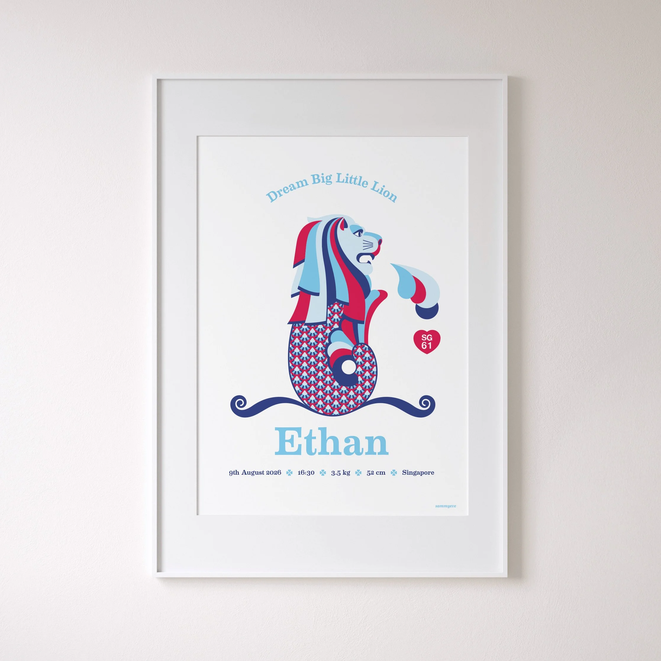 Personalized Singapore Merlion baby Print