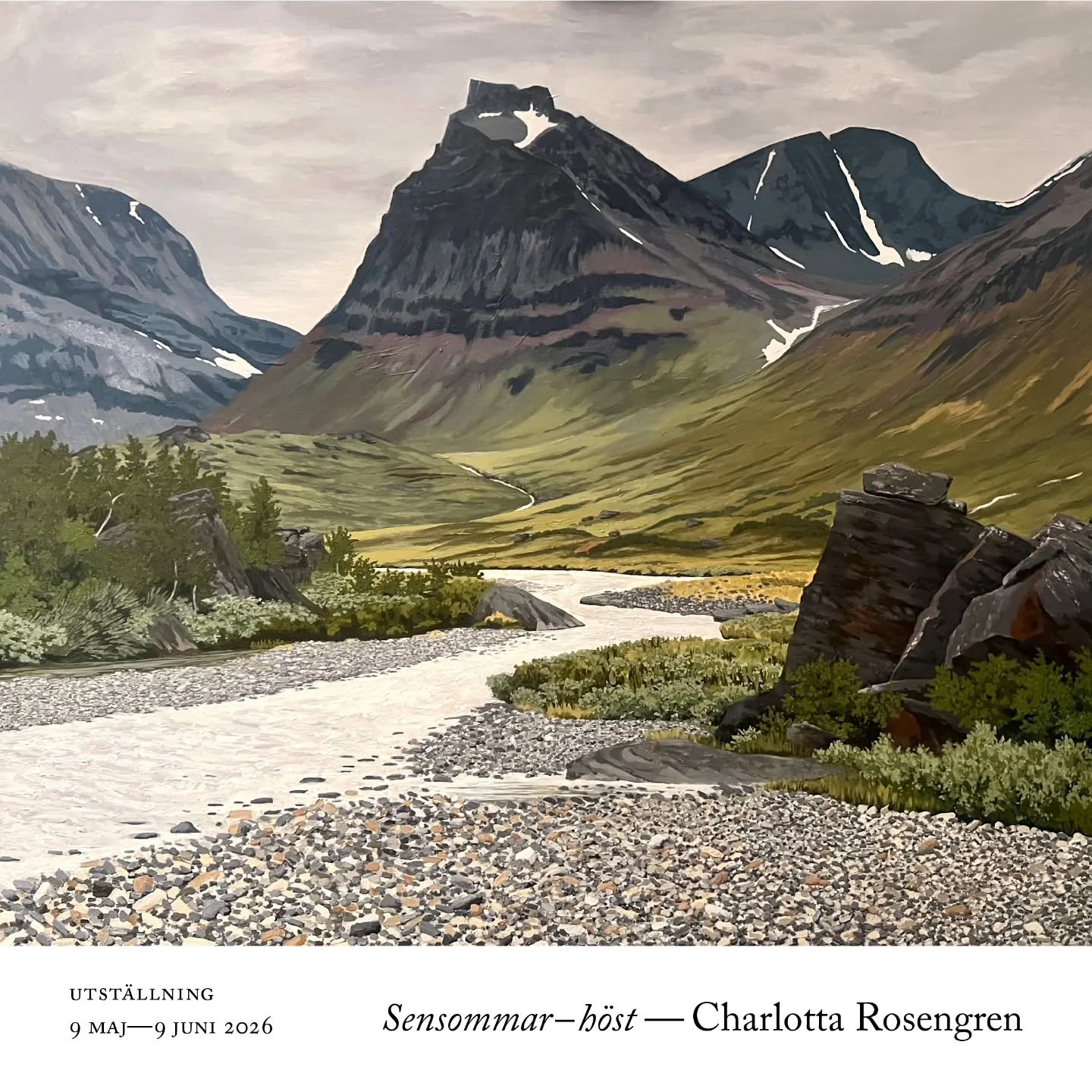 Utst&auml;llning - Charlotta Rosengren - "Sensommar&ndash;h&ouml;st"

9 maj&ndash;9 juni, 2026.
Vernissage l&ouml;rdag 9 maj 12.00&ndash;16.00

Lagom till v&aring;ren&ndash;f&ouml;rsommaren s&aring; v&auml;lkomnar vi Charlotta Rosengren och