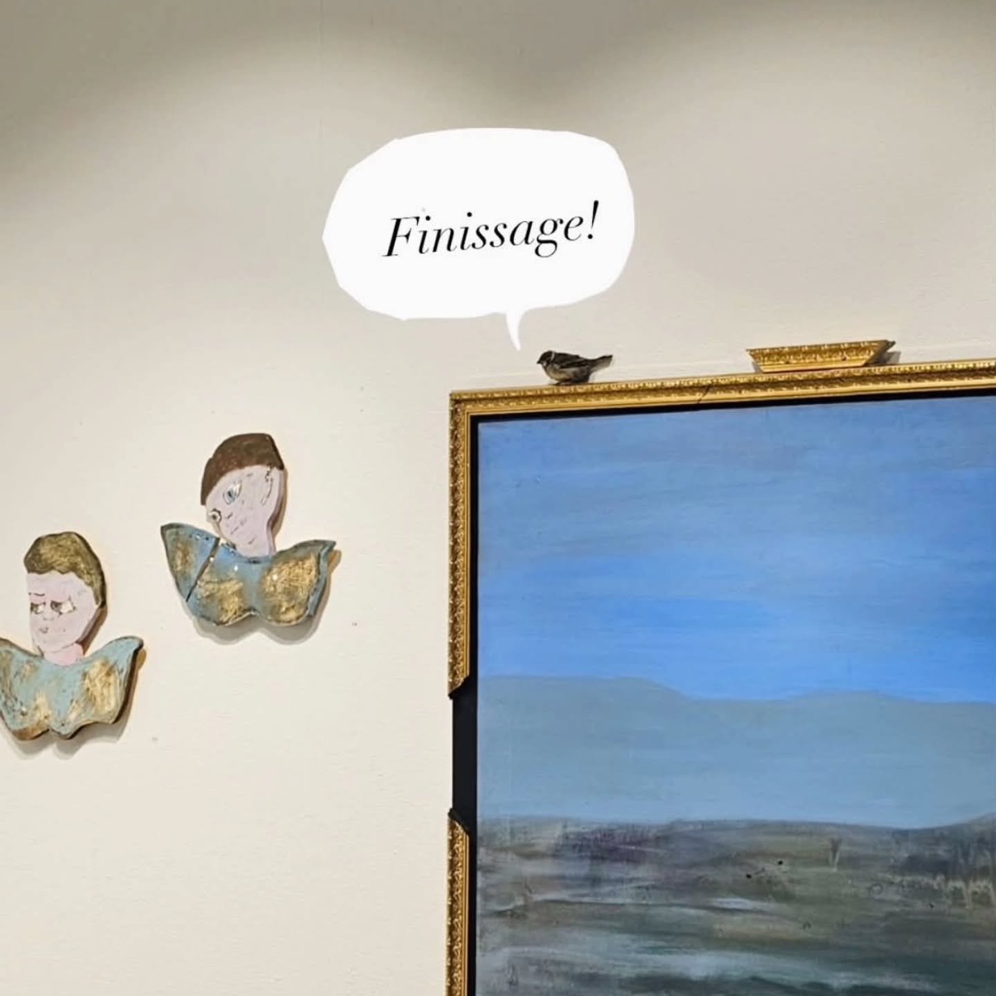 En liten f&aring;gel fl&ouml;g in i galleriet f&ouml;r ett par dagar sen. Den utropade &rdquo;Finissage!&rdquo;
S&aring; vi k&ouml;r p&aring; det. L&ouml;rdag 17/10, 12.00&ndash;16.00.

Sista chansen att se Bengt Franks utst&auml;llning BARNATRO.
Ben