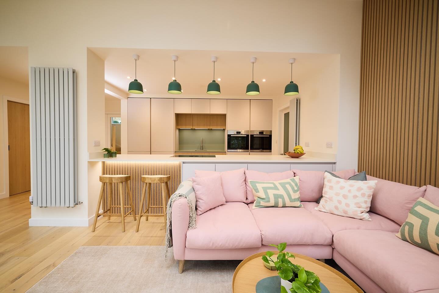 A glimpse into how this the Scandi style kitchen living space came together! The mix of mint green and blush pink keeps it soft and stylish and the best part, our lovely clients are over the moon with the results.

📸 @photosbydavidlindsay
🔨 fitted 