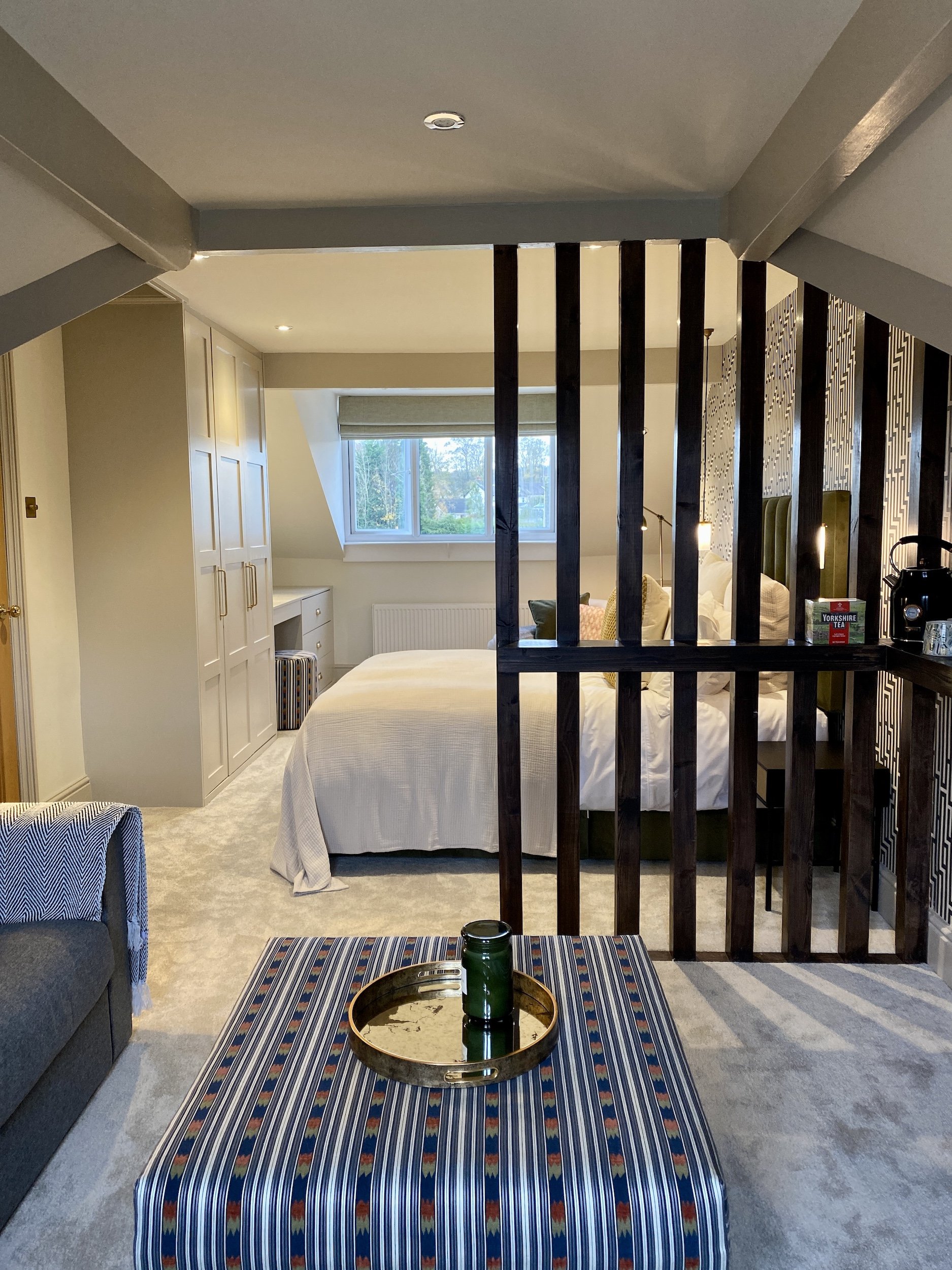 View into the master bedroom.
