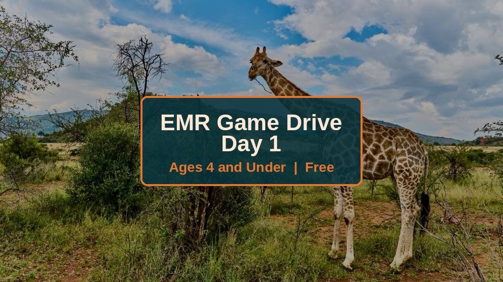 EMR Game Drive: Tuesday Oct. 6th (4 and younger)