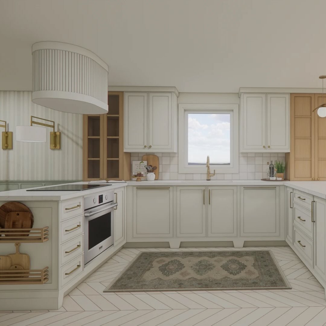 Fun design presentation today. We may need to adjust some things here to accommodate duct work so stay tuned to see how we make the design feel intentional and not like an afterthought! 

#mainfloordesign #mainfloorrenovation #kitchendesign #kitchenr