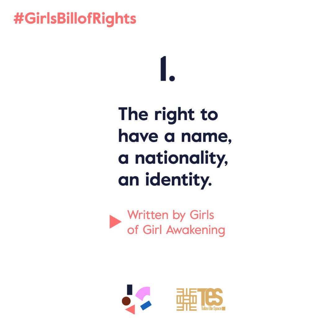 Right 1. 

From the day you are born you have the right to have a name and to be registered as a citizen in your country. In the DRC only about 25% of children are registered at birth. 

ID cards were created for all girls of the Girl Awakening Progr