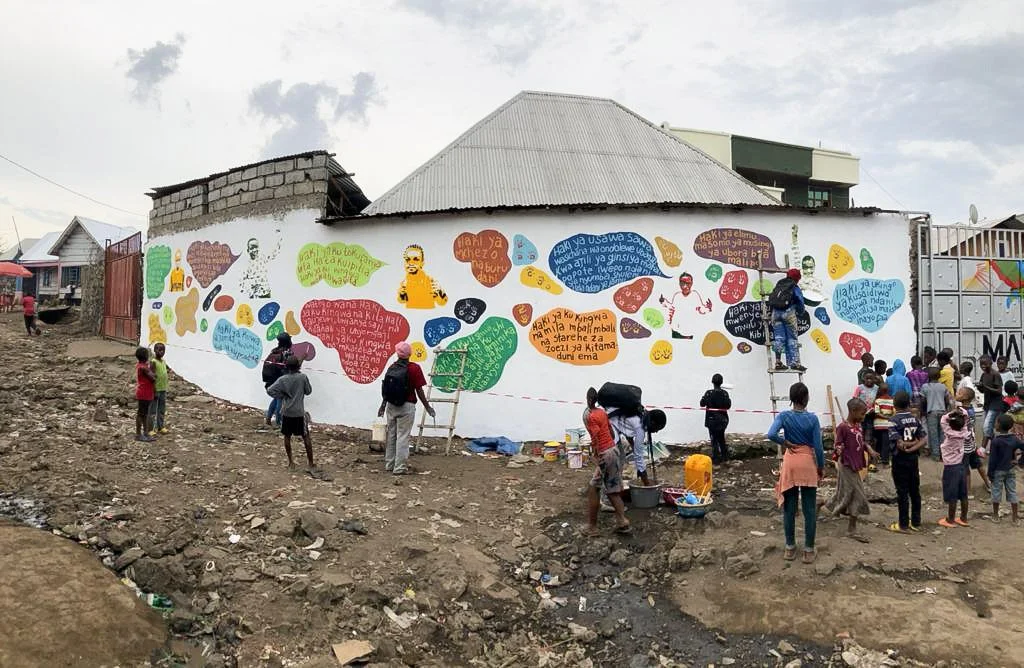 Community mural making — Colors of Connection