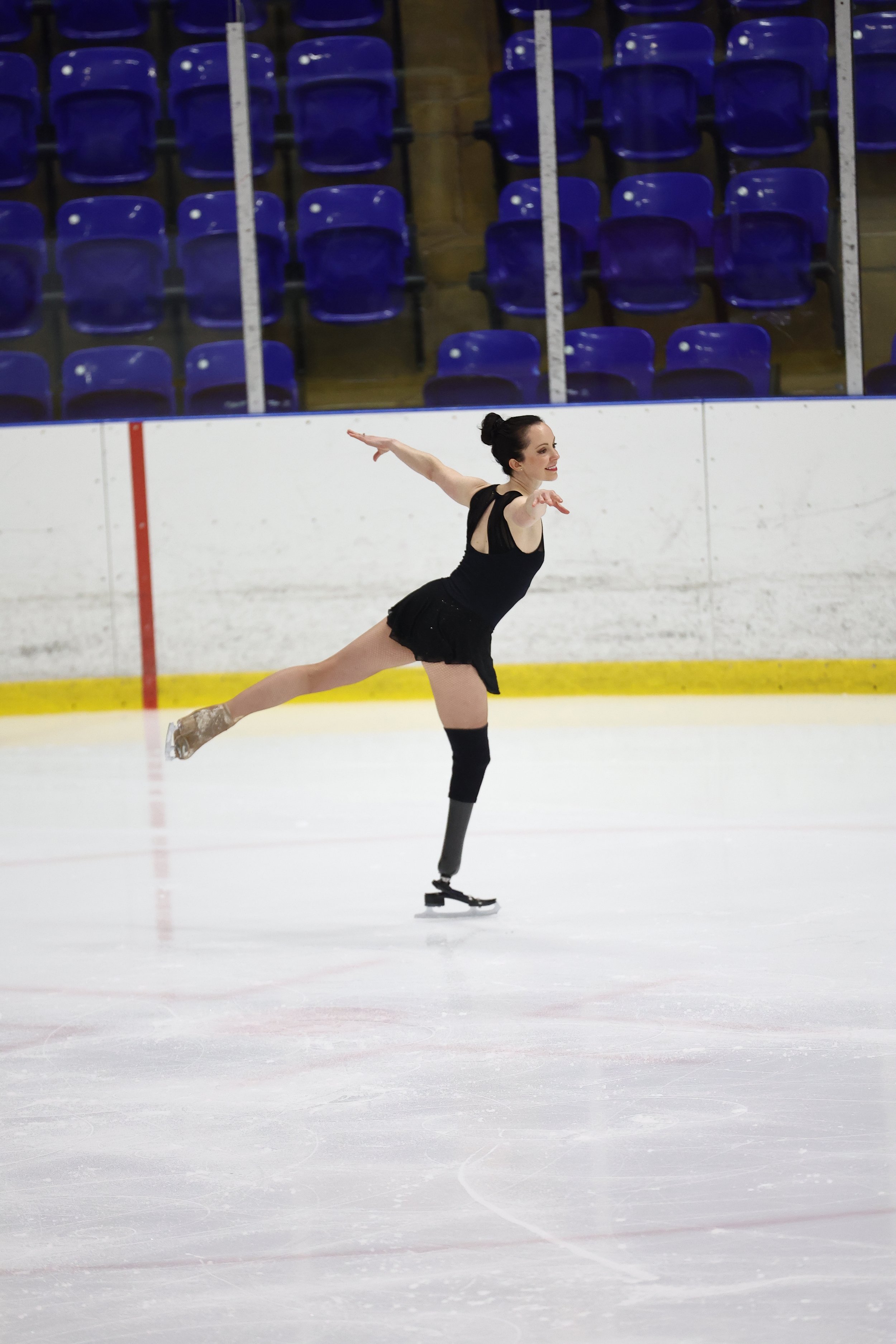 British Paralympian Stef Reid competing at the British Adult Figure Skating Nationals