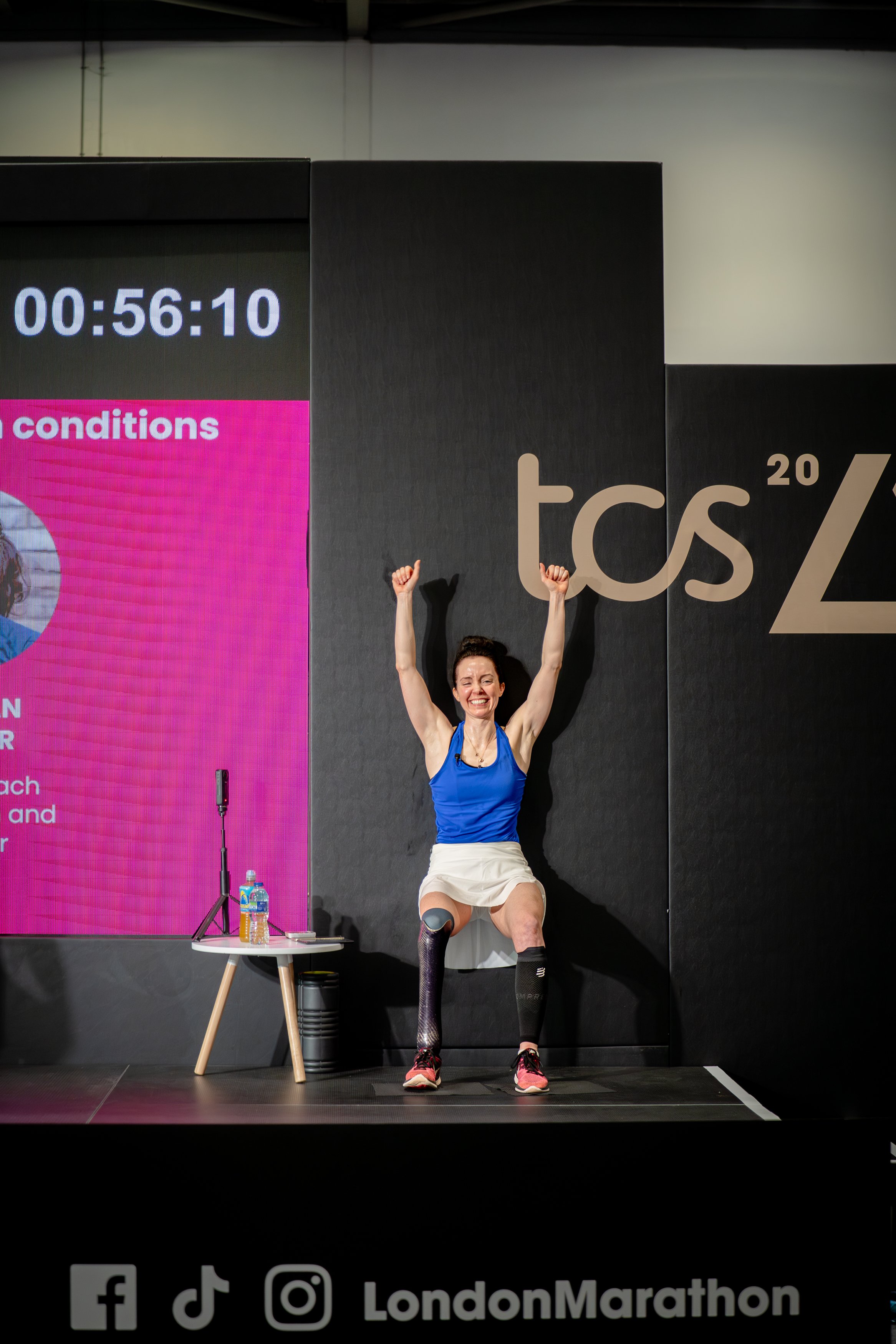 Stef attempting the longest wall site by an amputee world record.