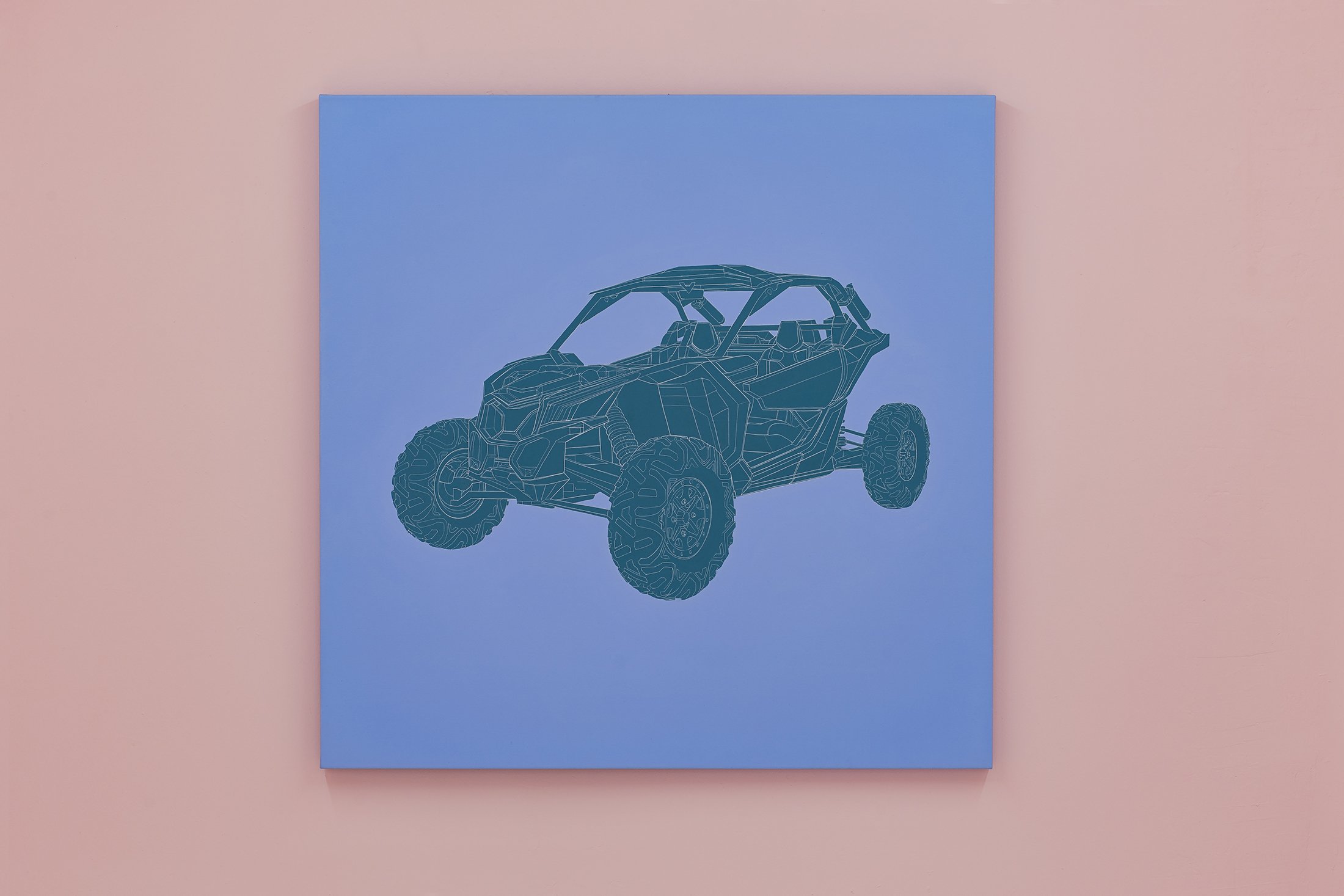 Can-Am, 2020-2021, Cel-Paint, Acrylic Gouache on canvas, 42 x 42 inches